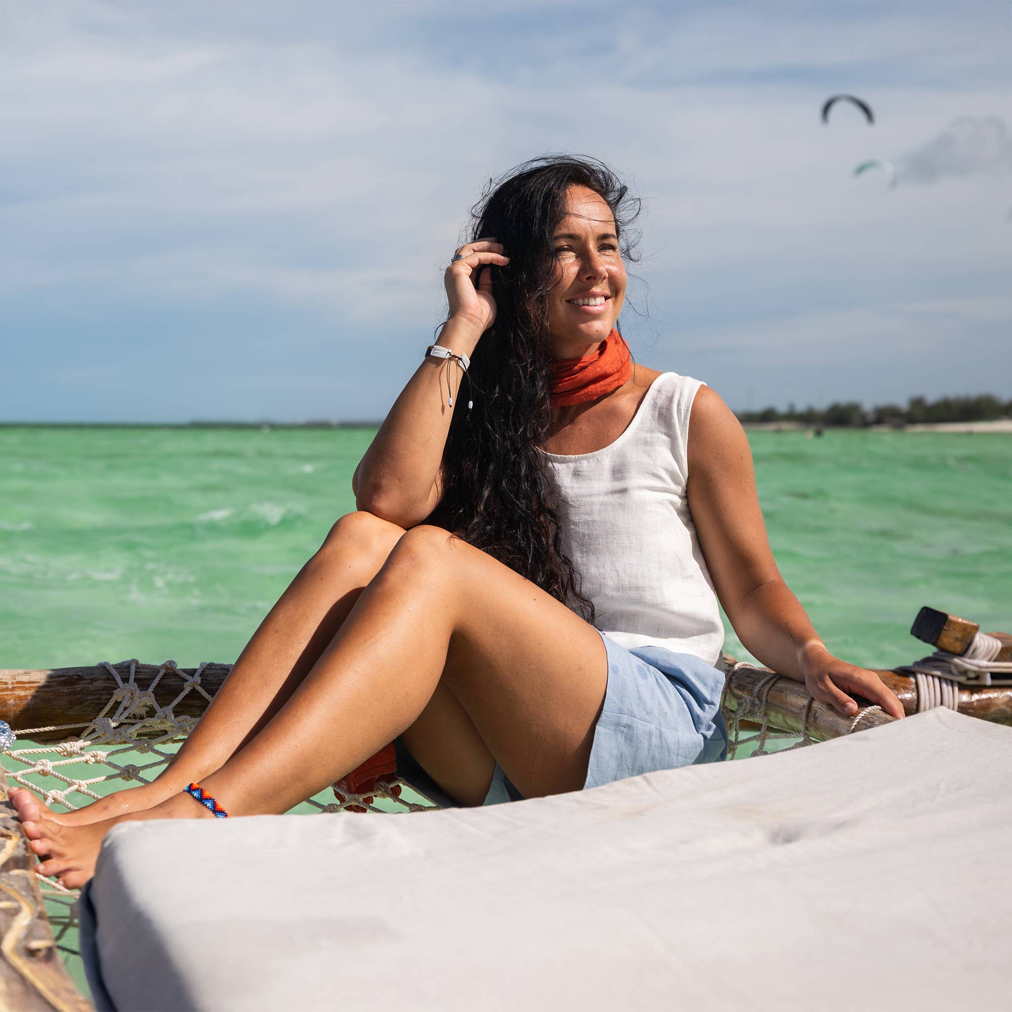 Linen Crop Top Ana White - Summer Sleeveless Linen Blouse