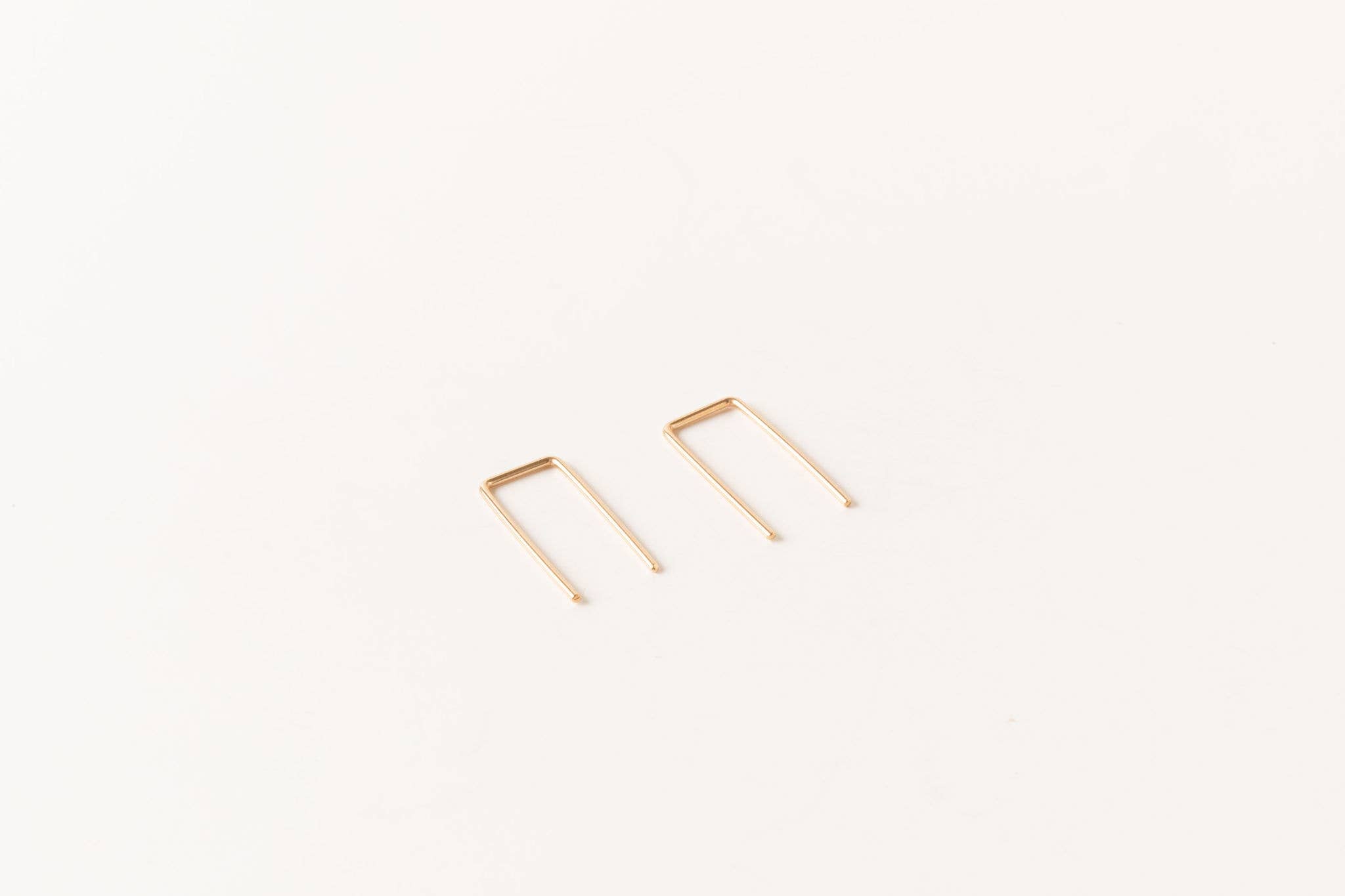 Tiny Staple Earrings | Gold Fill
