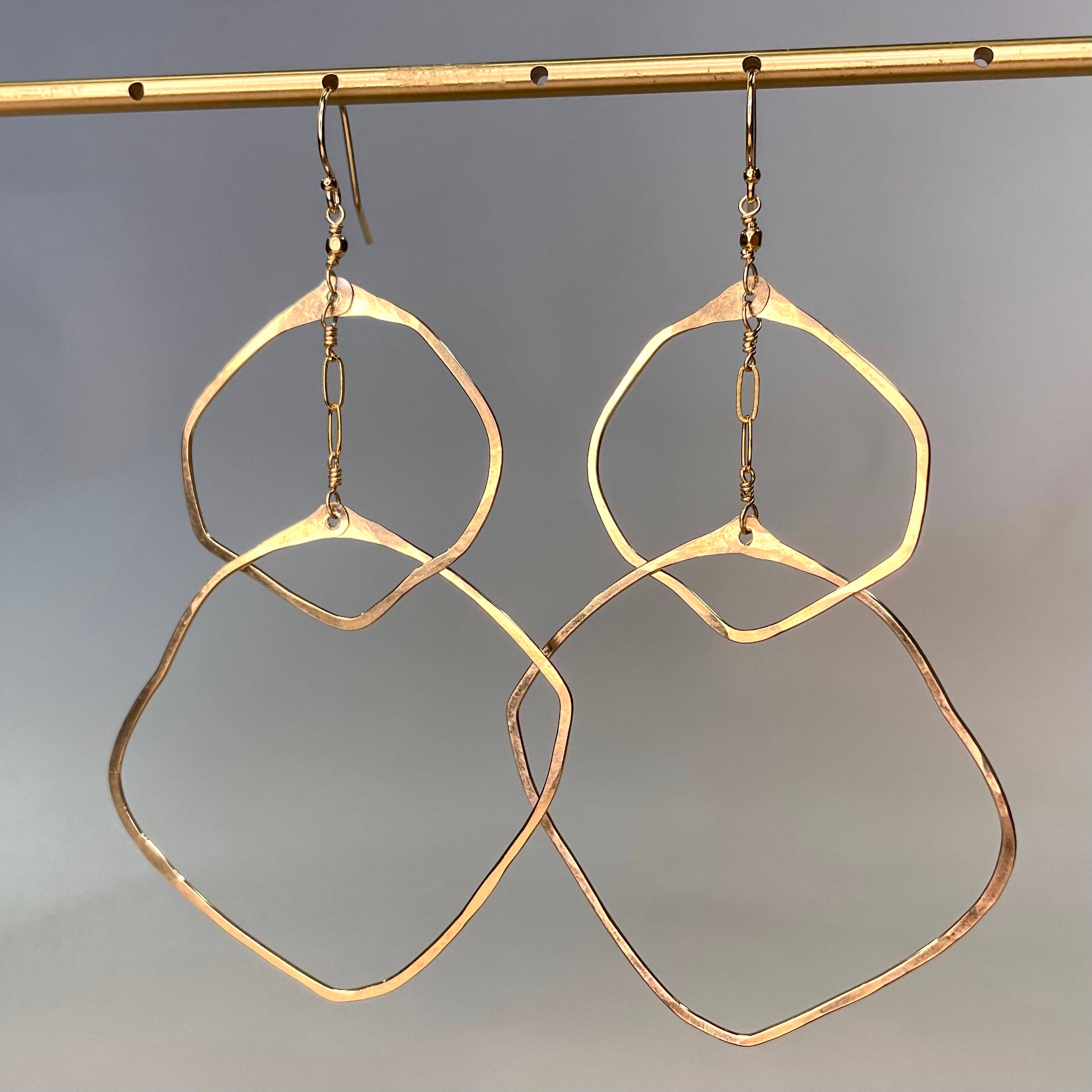Double Organic Circle Hoop Earrings