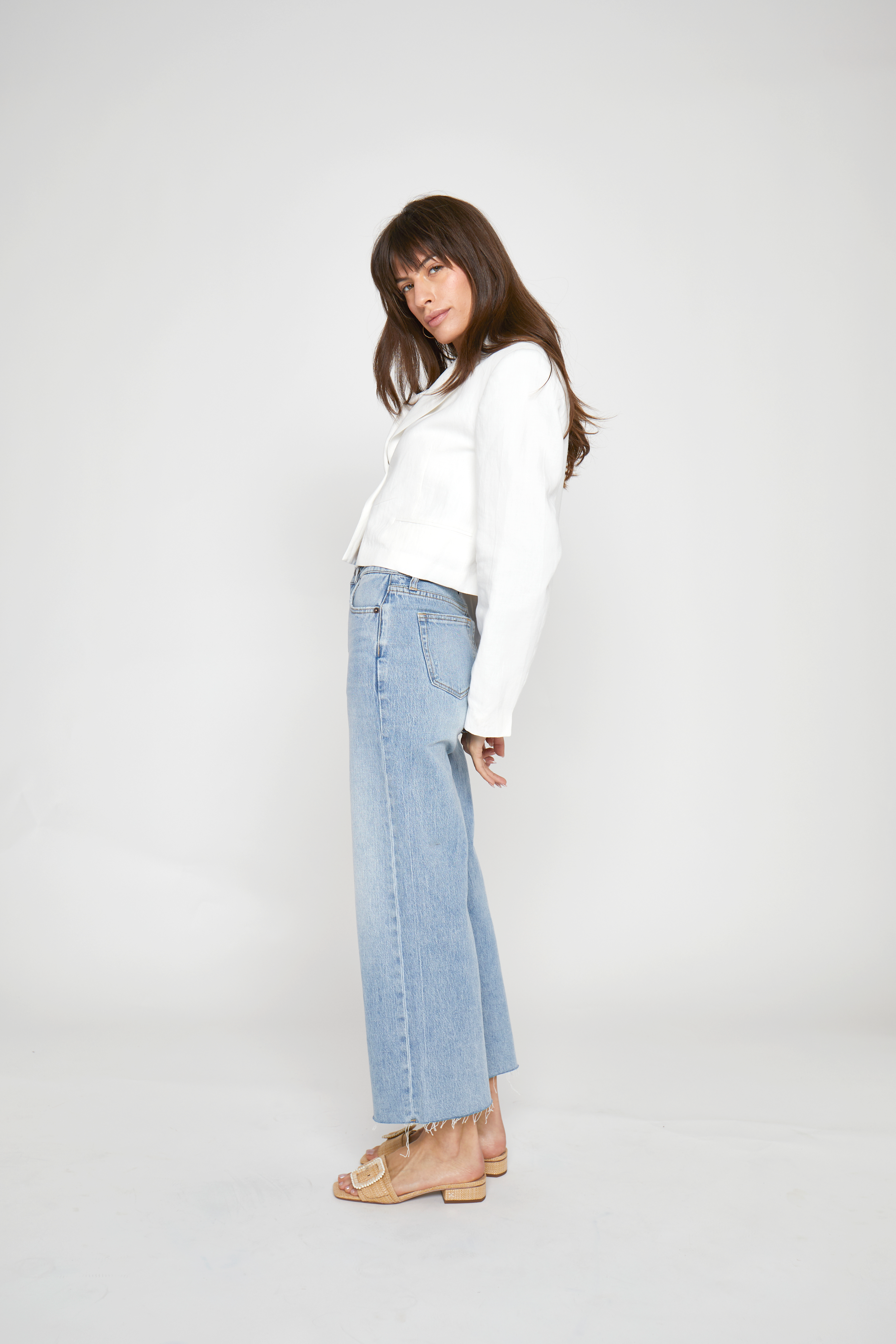 Aberdeen Ankle Crop High Rise Jean, Light Indigo Worn