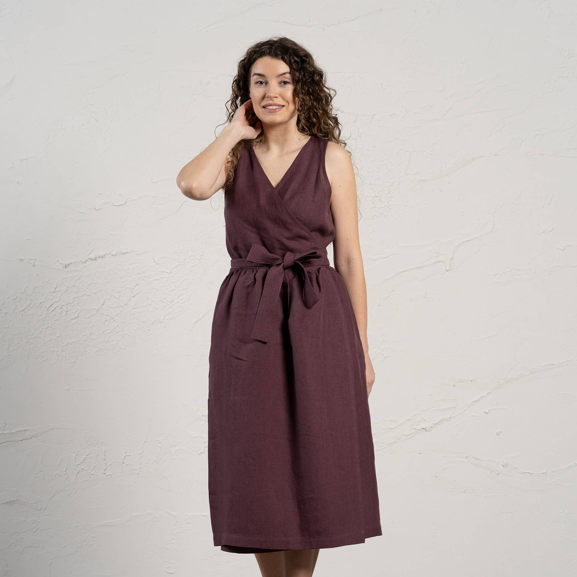 Macie - Elegant Linen Wrap Dress