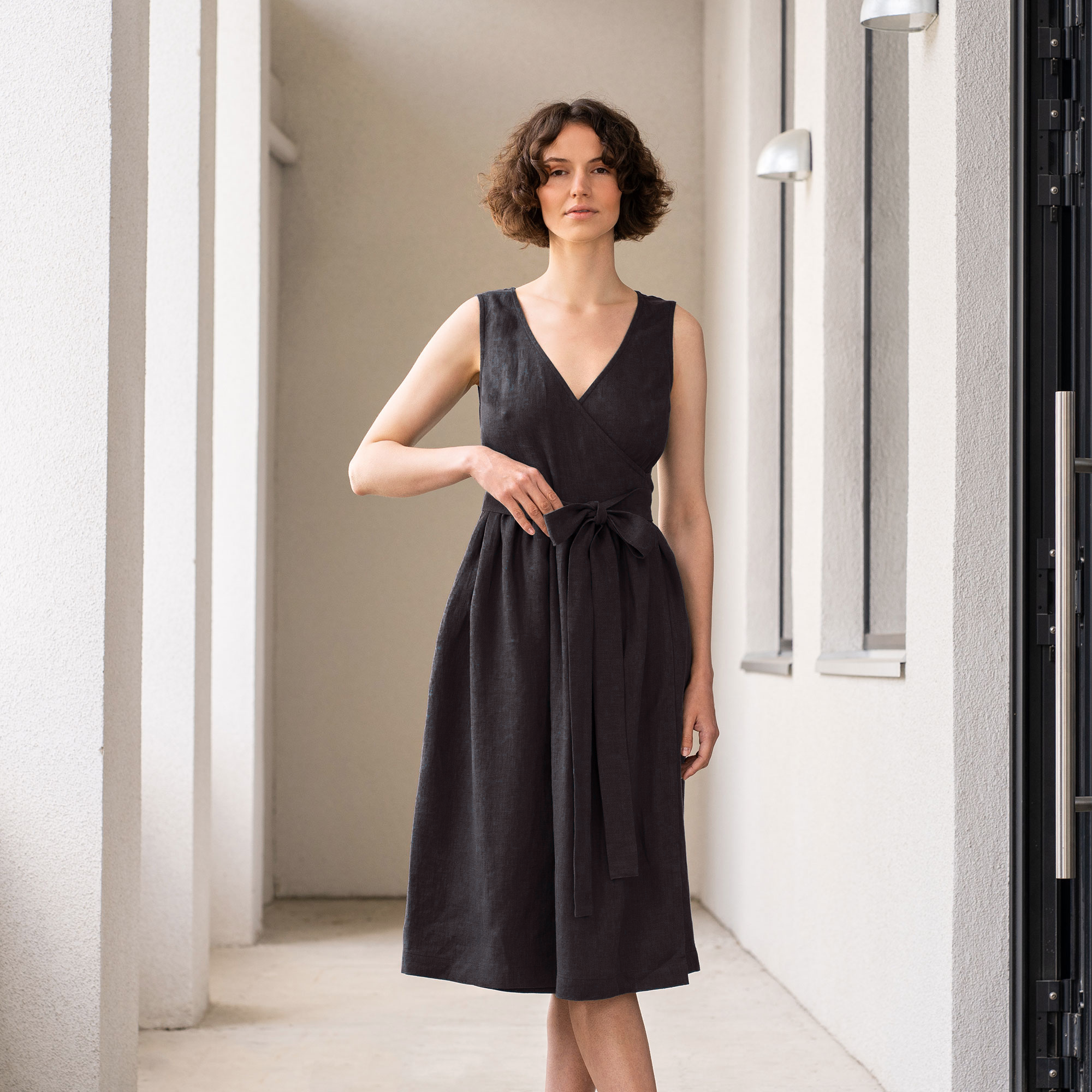 Macie - Elegant Linen Wrap Dress