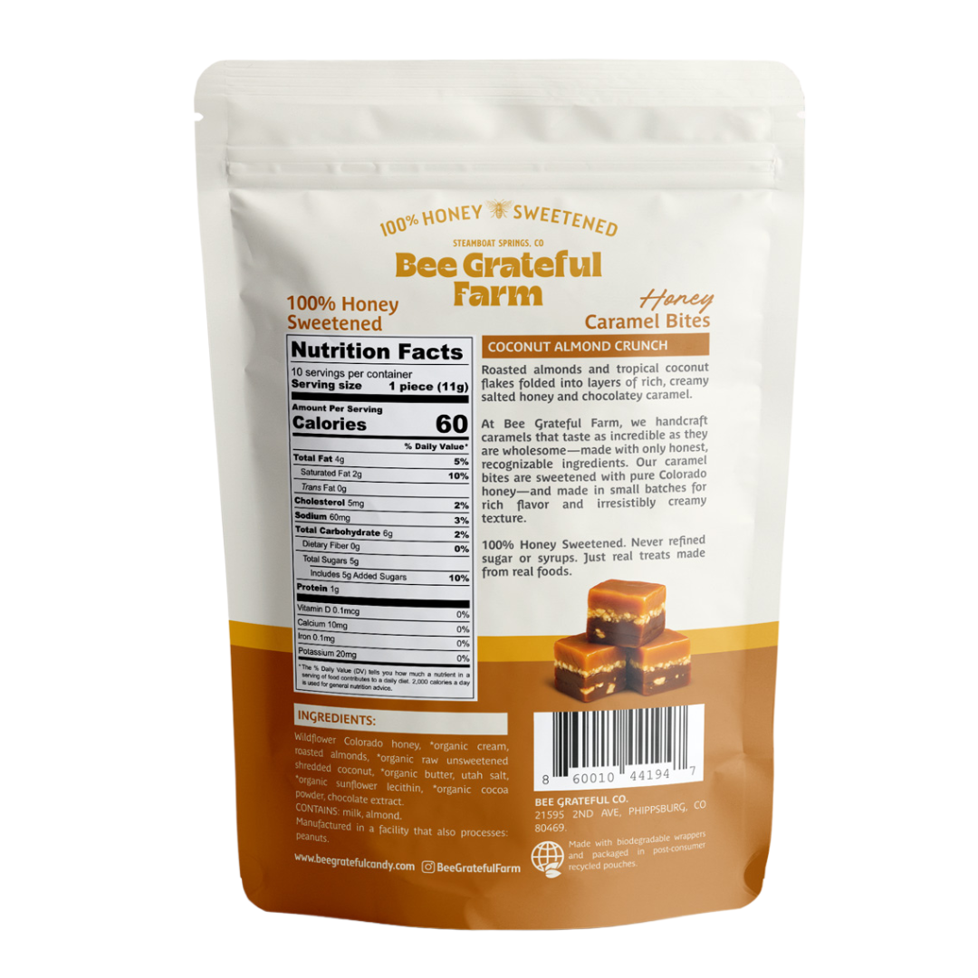 Coconut Almond Crunch Honey Caramel Bites