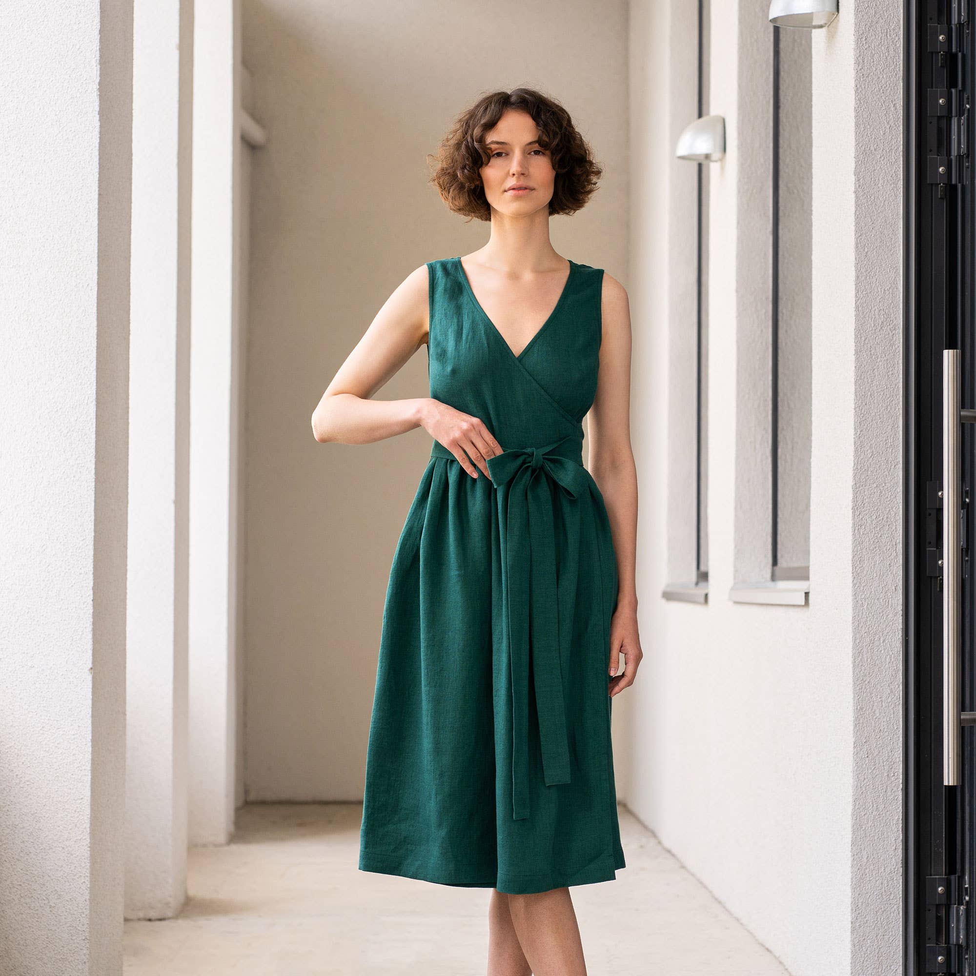 Macie - Elegant Linen Wrap Dress