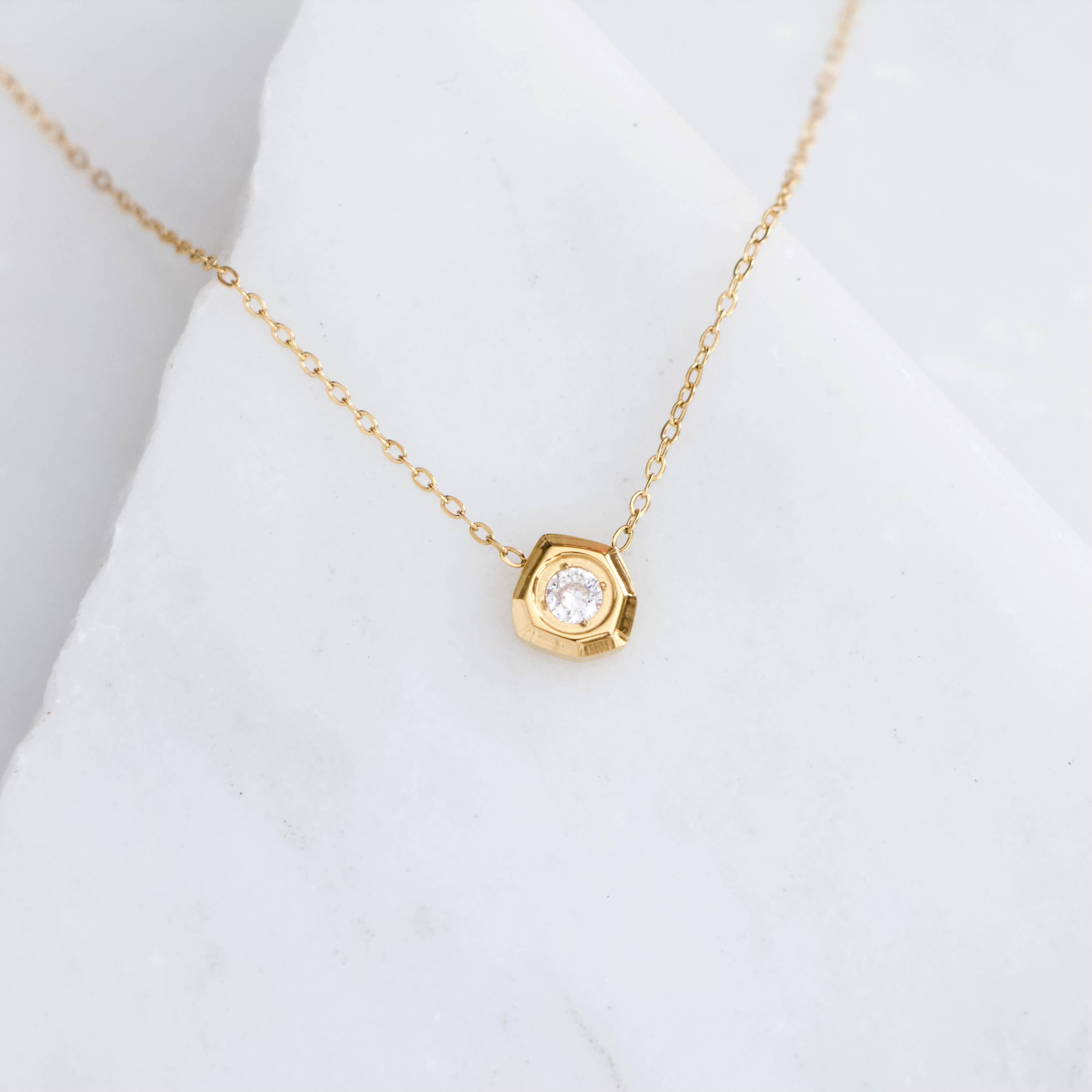 Zircon Geometric Nugget Necklace