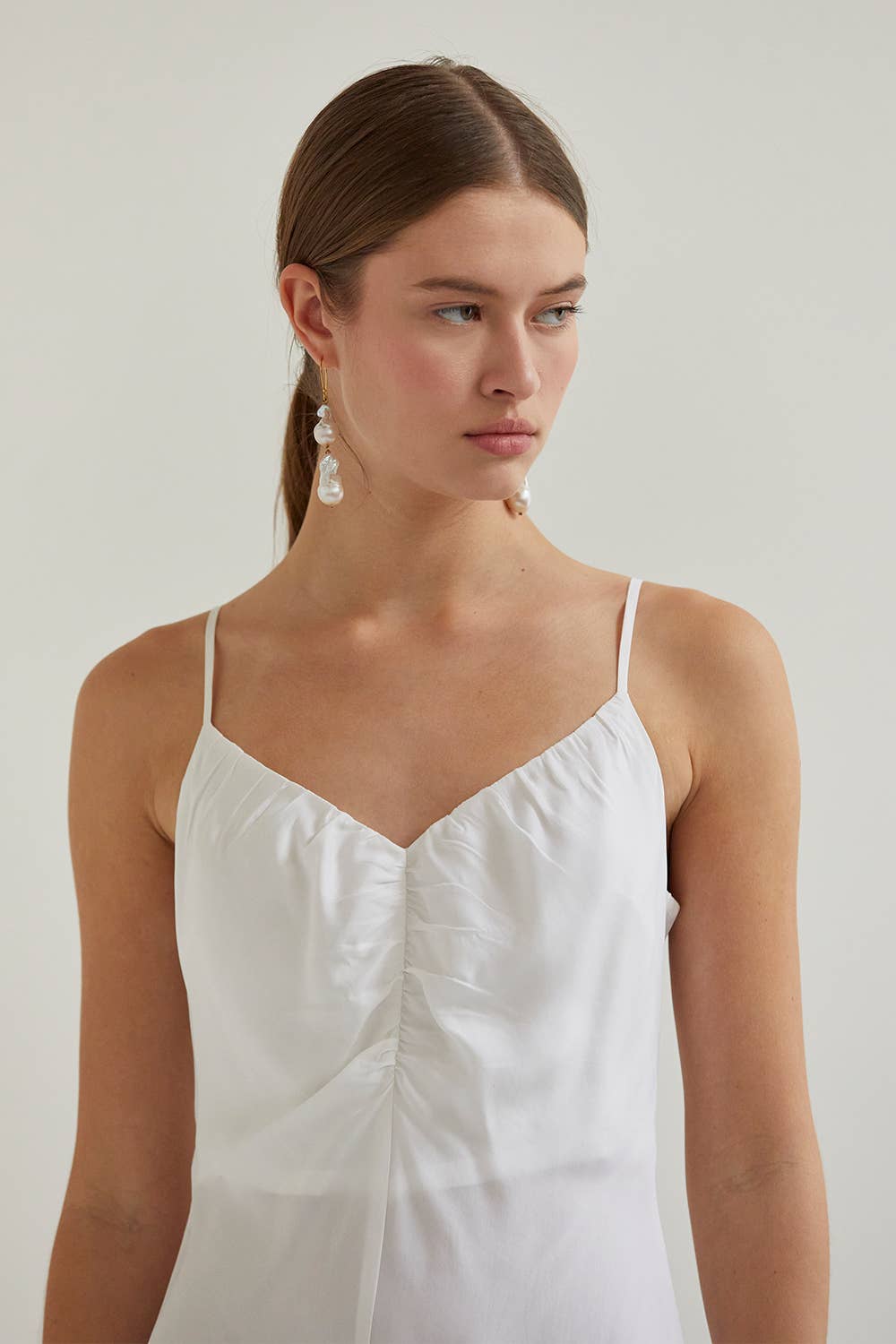 Demi Front Shirred Modal Cupro Maxi Dress