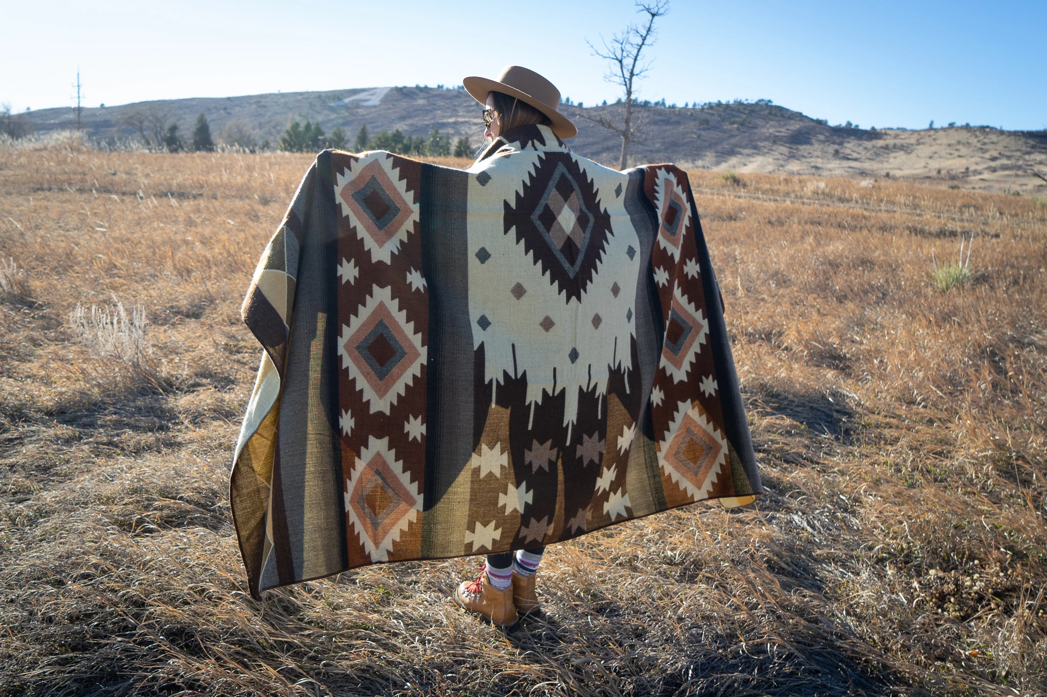 Andean Alpaca Wool Blanket - Mojave - Brown