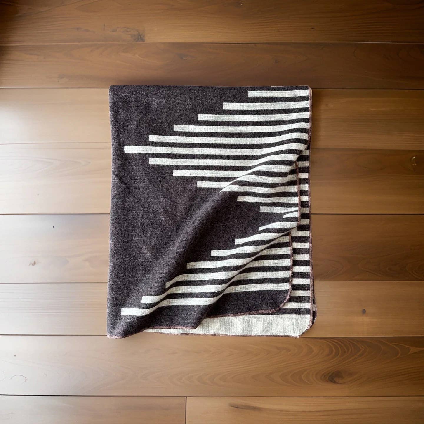 Andean Alpaca Wool Throw Blanket - Coffee