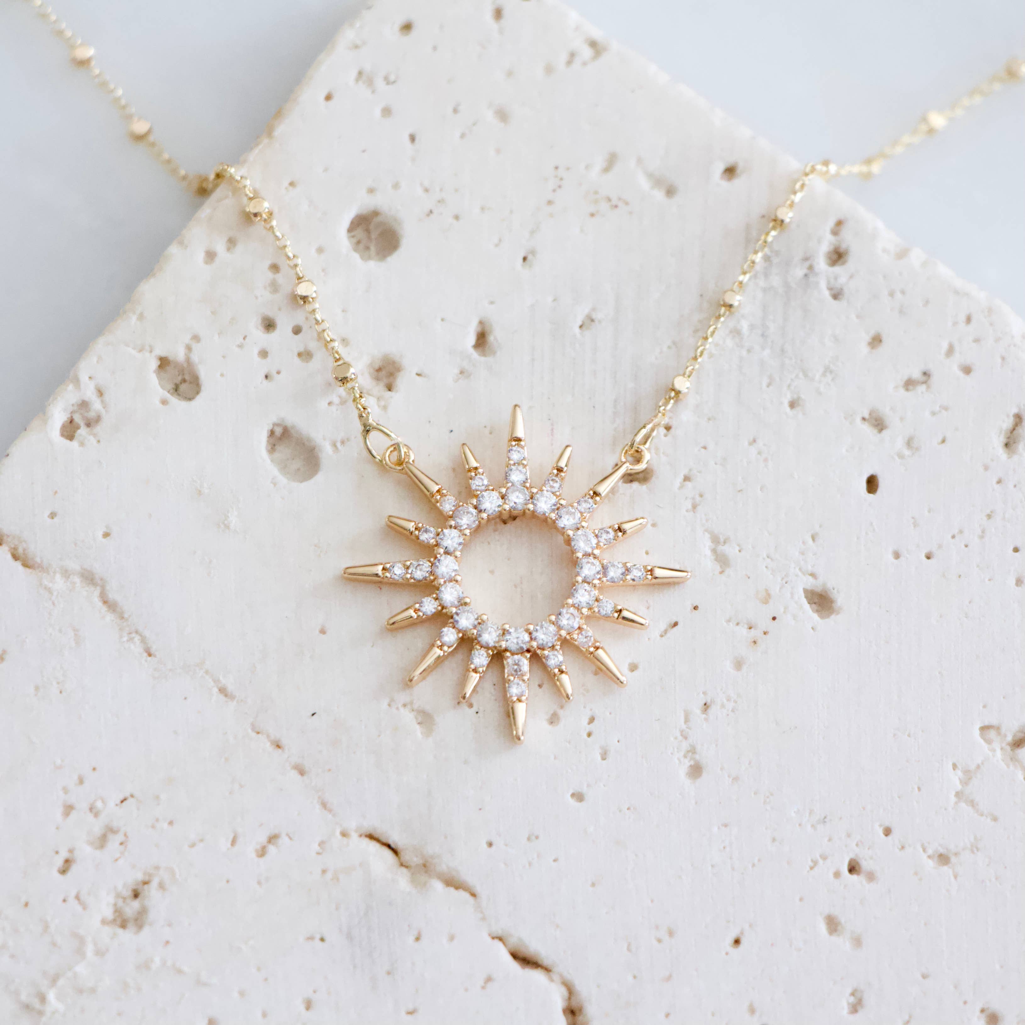CZ Sun Necklace