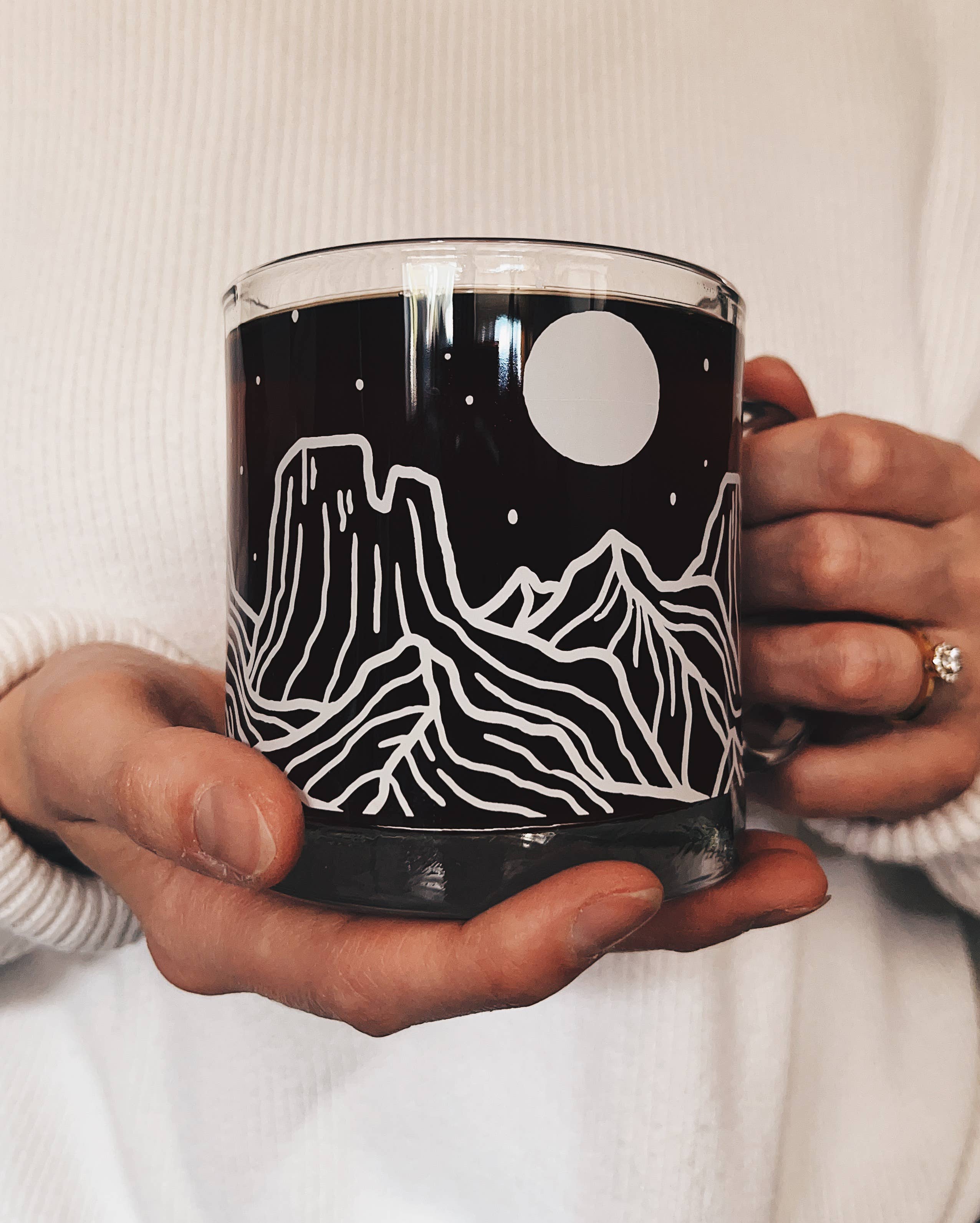 Mountain Range Glass Mug 13 oz