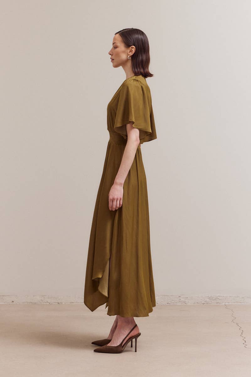 UNBALANCED SKIRT MAXI DRESS