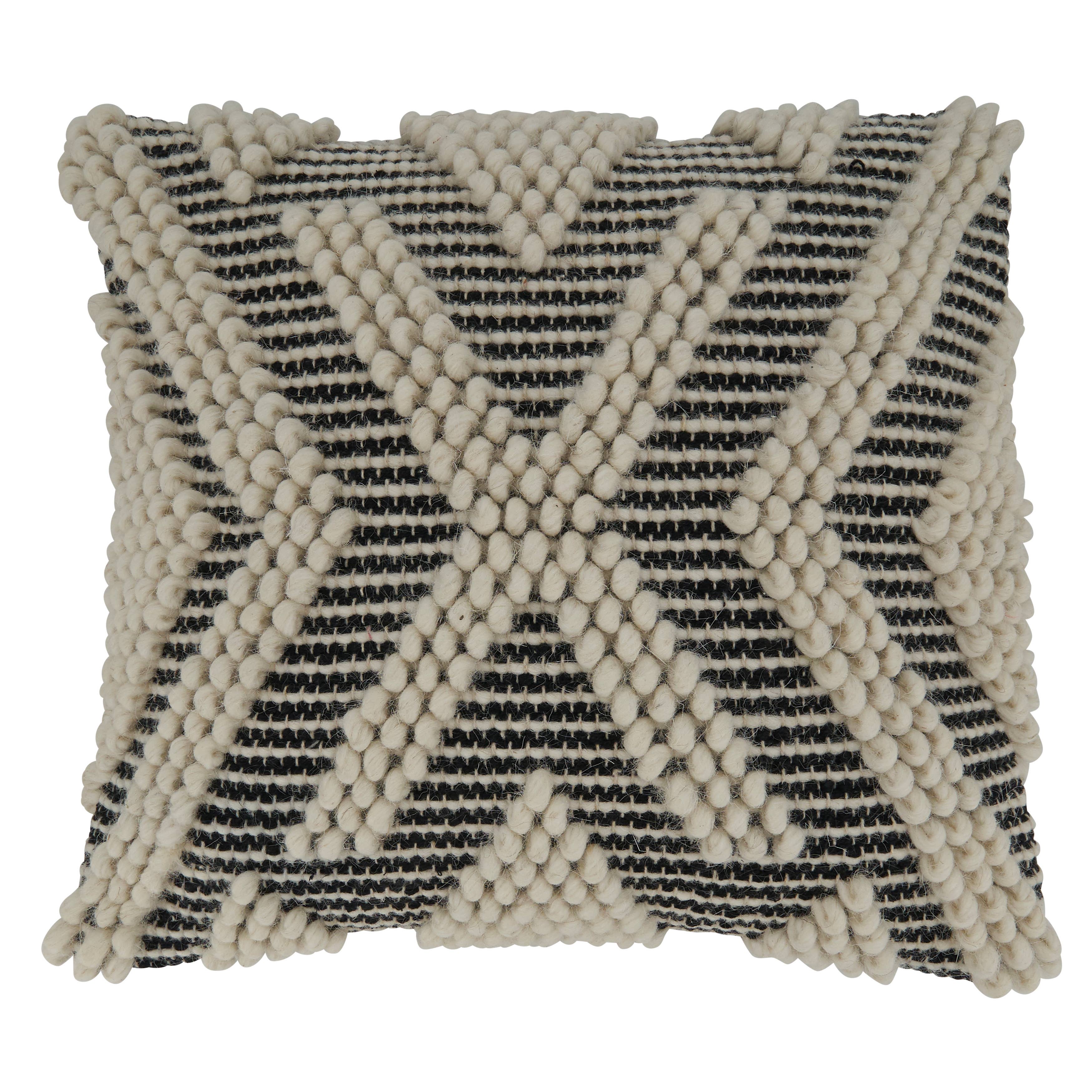 Throw Pillow With Arrow Woven Design