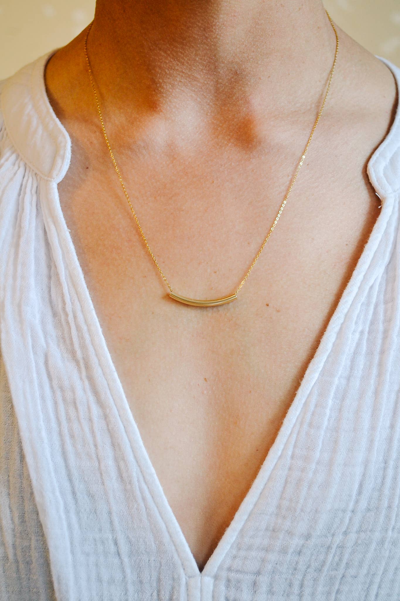 Gold Fill Tube Necklace