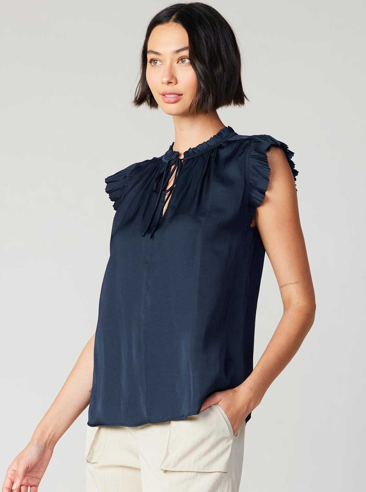 Margot Pleated Sleeve Blouse