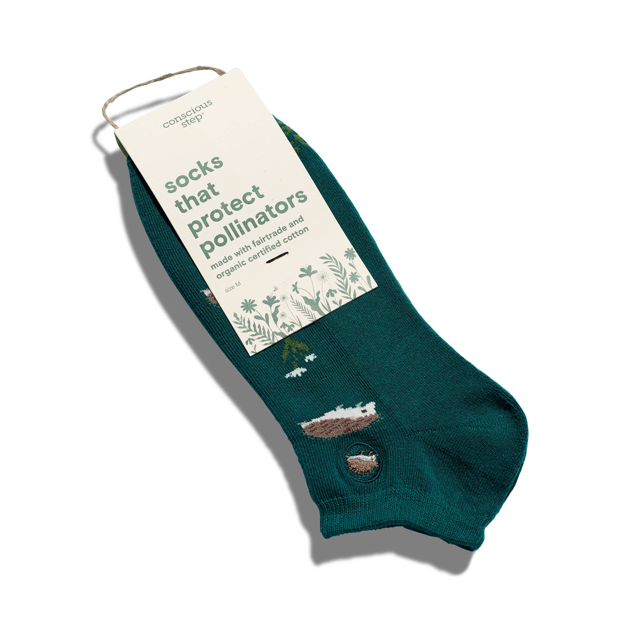 Ankle Socks that Protect Pollinators (Teal Hedgehogs)