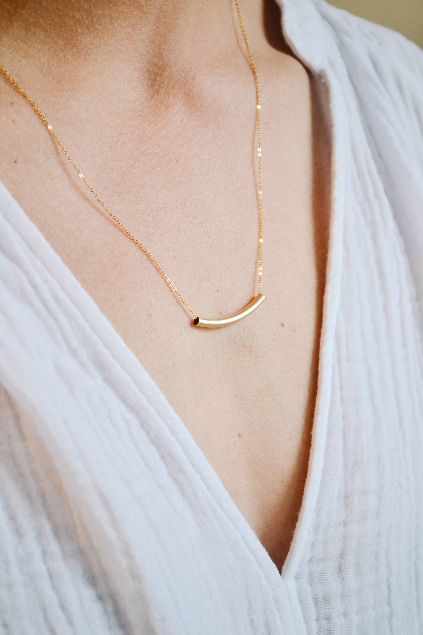 Gold Fill Tube Necklace