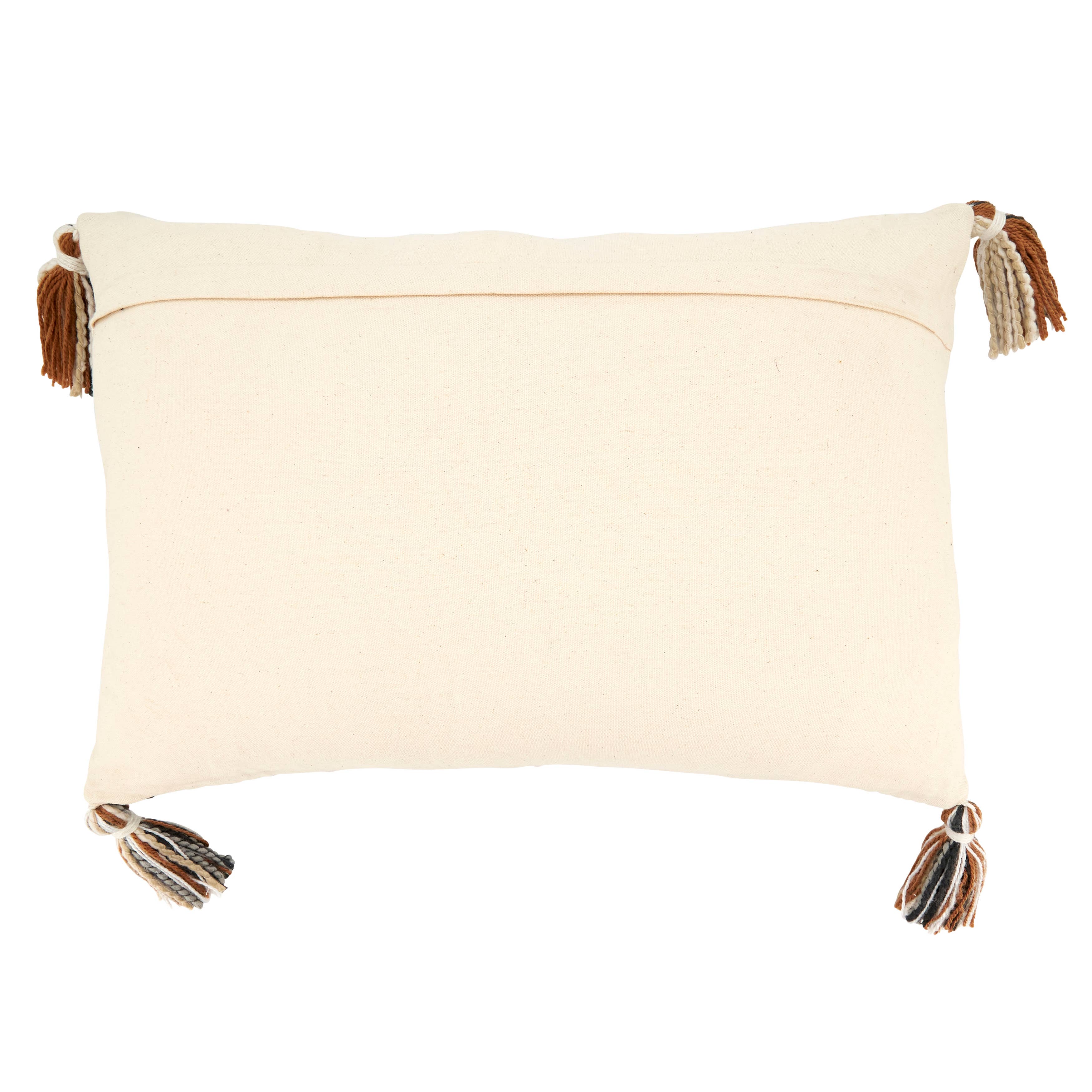 Geometric Bliss Tasseled Throw Pillow