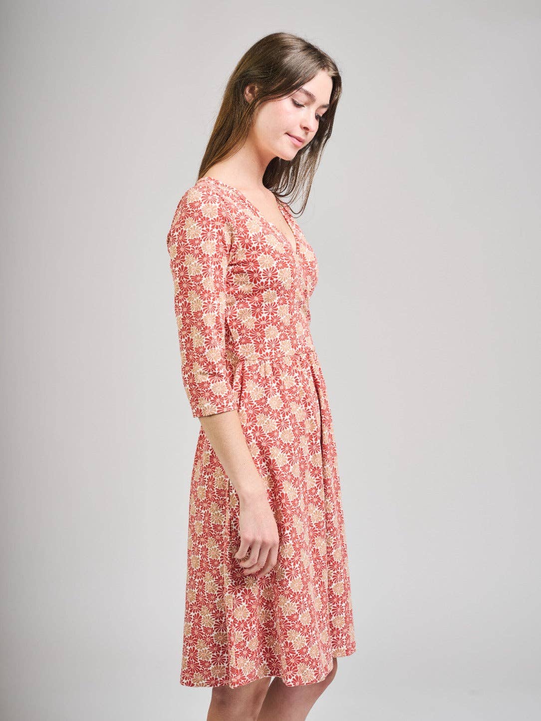 Callie 3/4 Sleeve Wrap Dress Matisse Vermillion