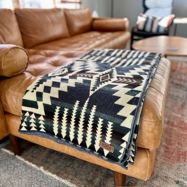 Andean Alpaca Wool Blanket - Forest