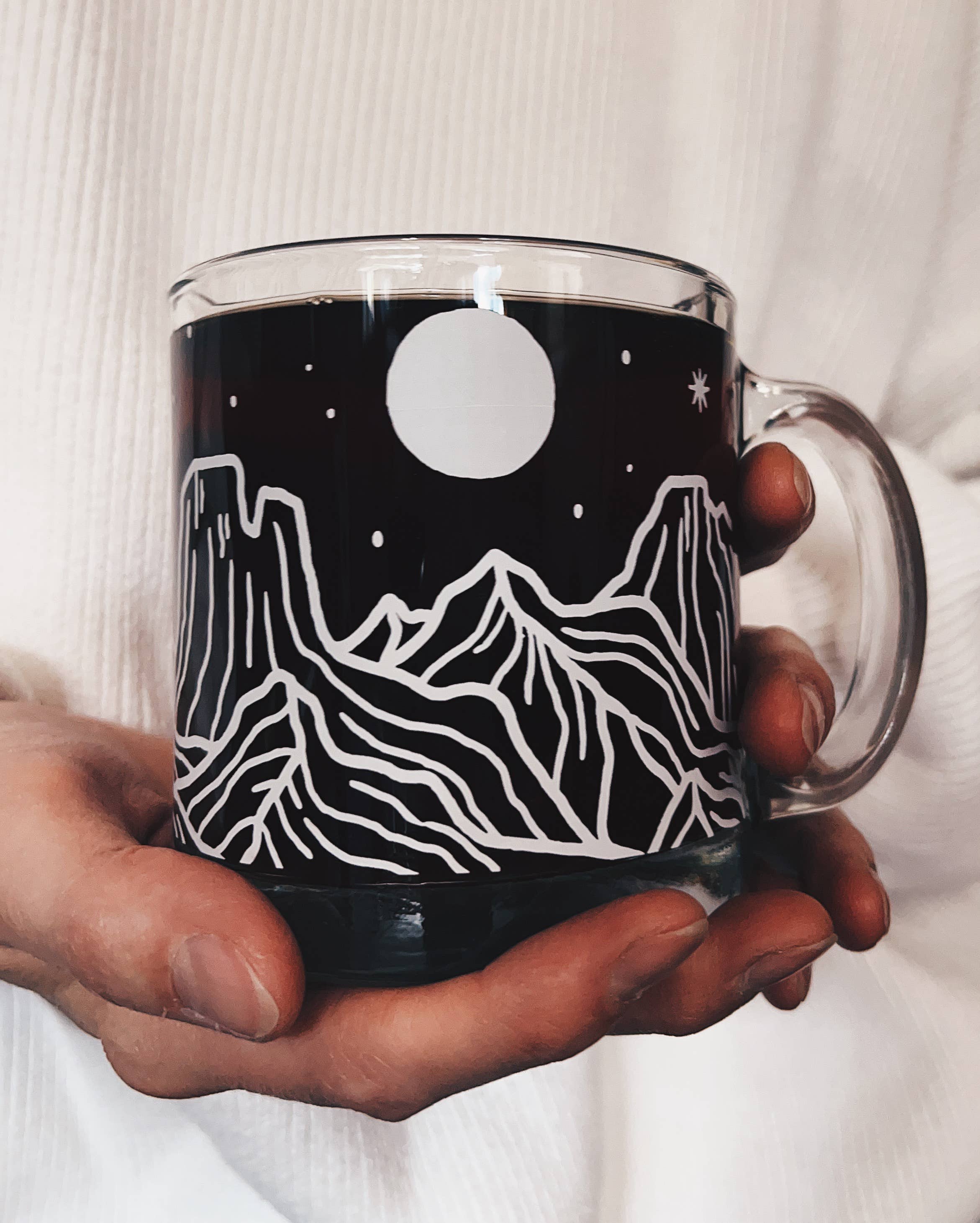 Mountain Range Glass Mug 13 oz