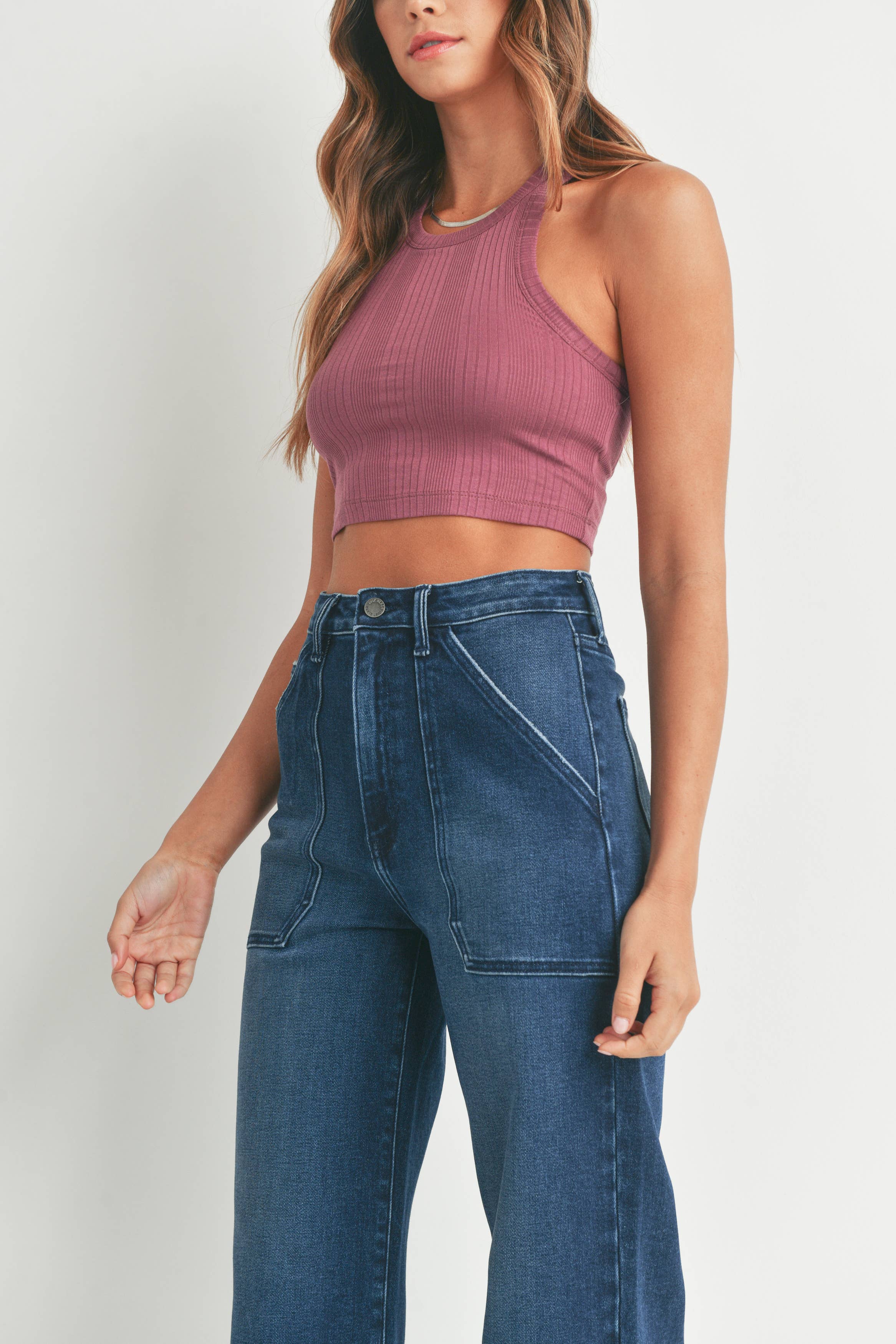 Cargo Pocket Wide Leg Jeans