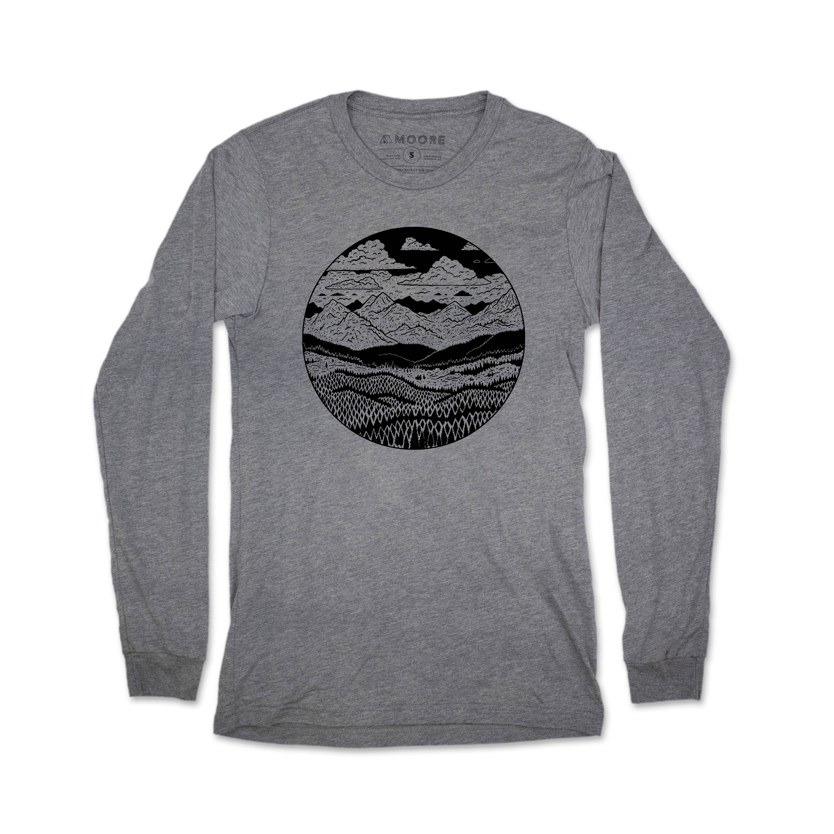 Mountain Range Long Sleeve Tee Gray Triblend