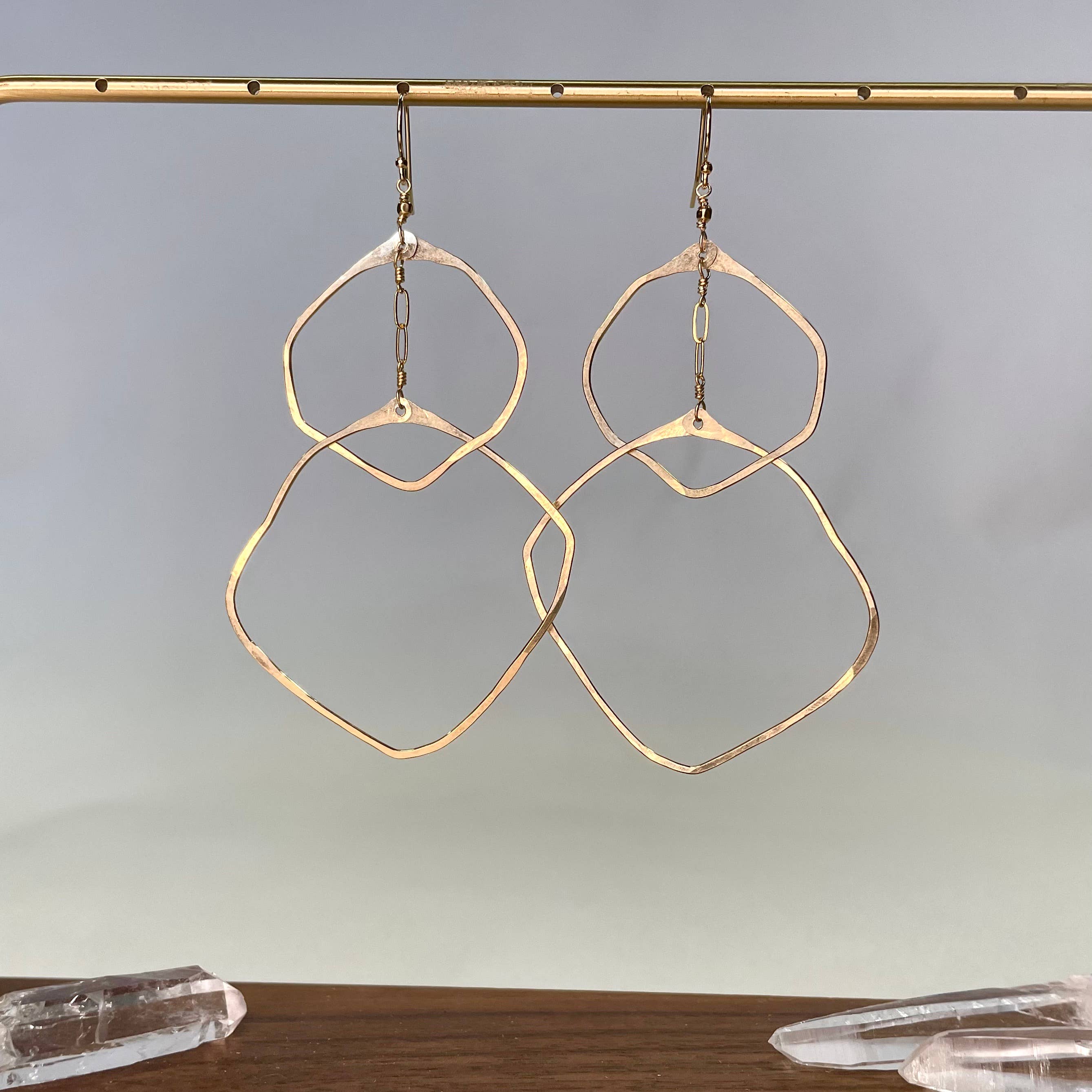 Double Organic Circle Hoop Earrings