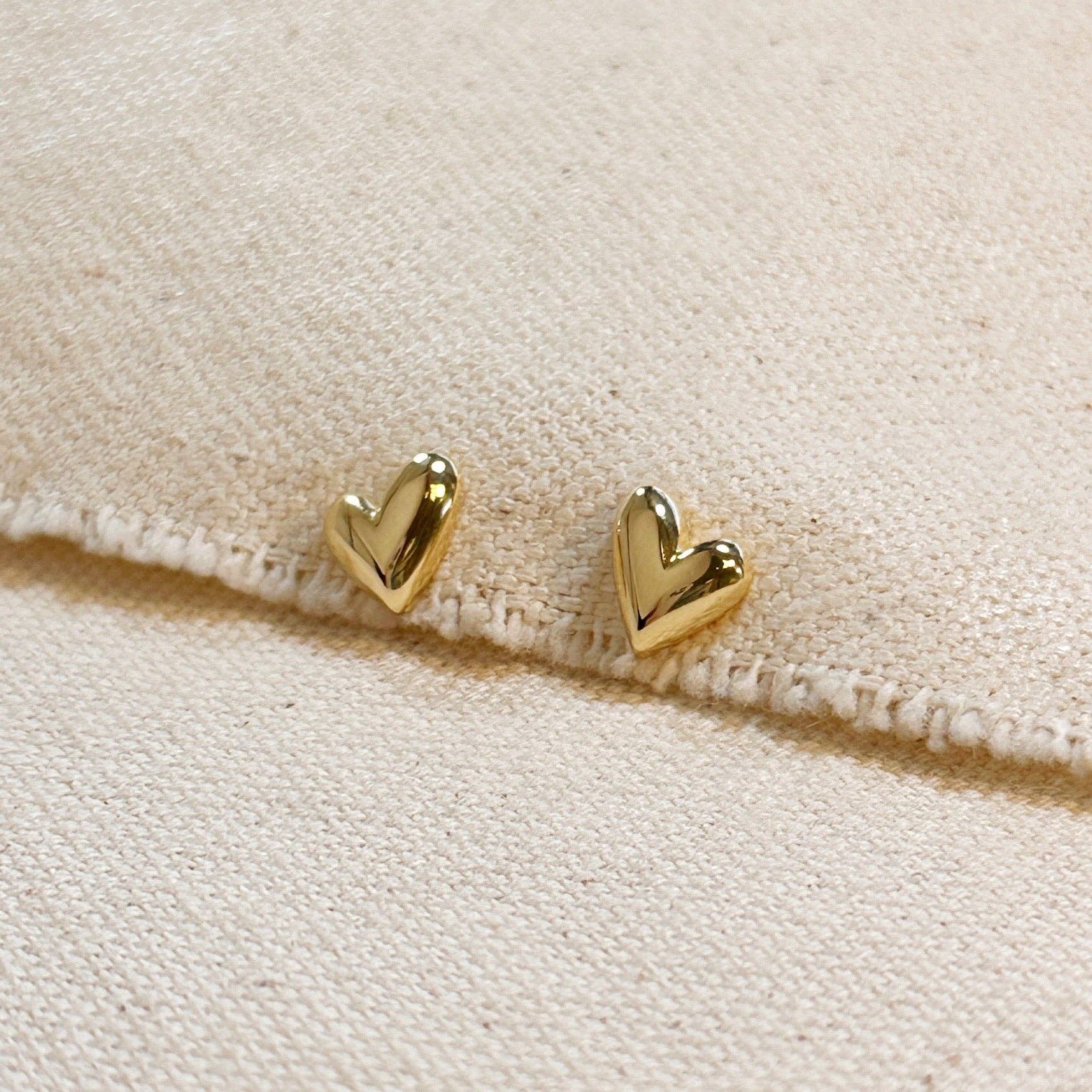 Mini Uneven Heart Stud Earrings