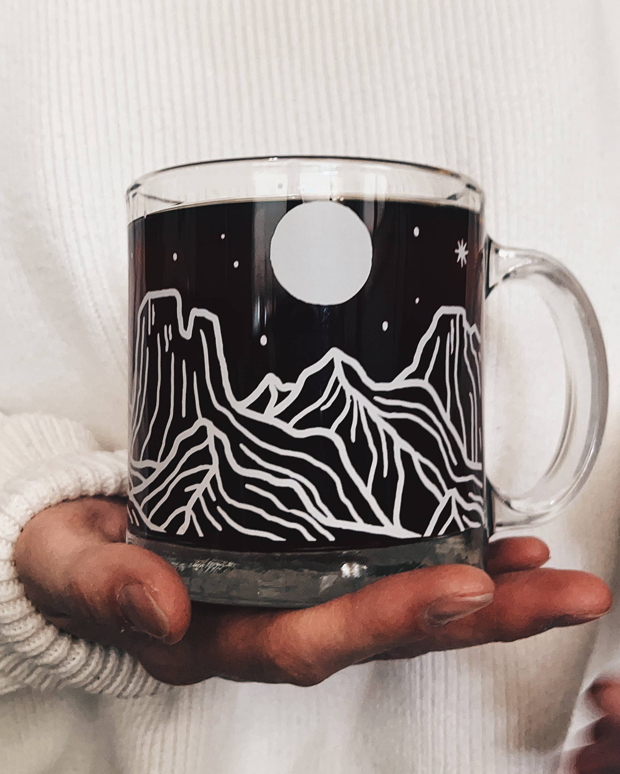 Mountain Range Glass Mug 13 oz