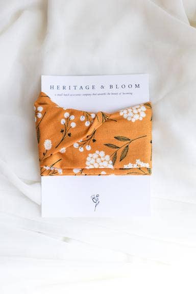 Mustard Yellow Floral Headwrap