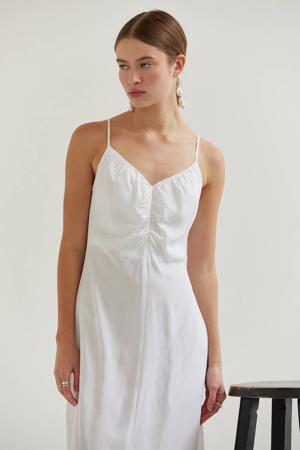 Demi Front Shirred Modal Cupro Maxi Dress