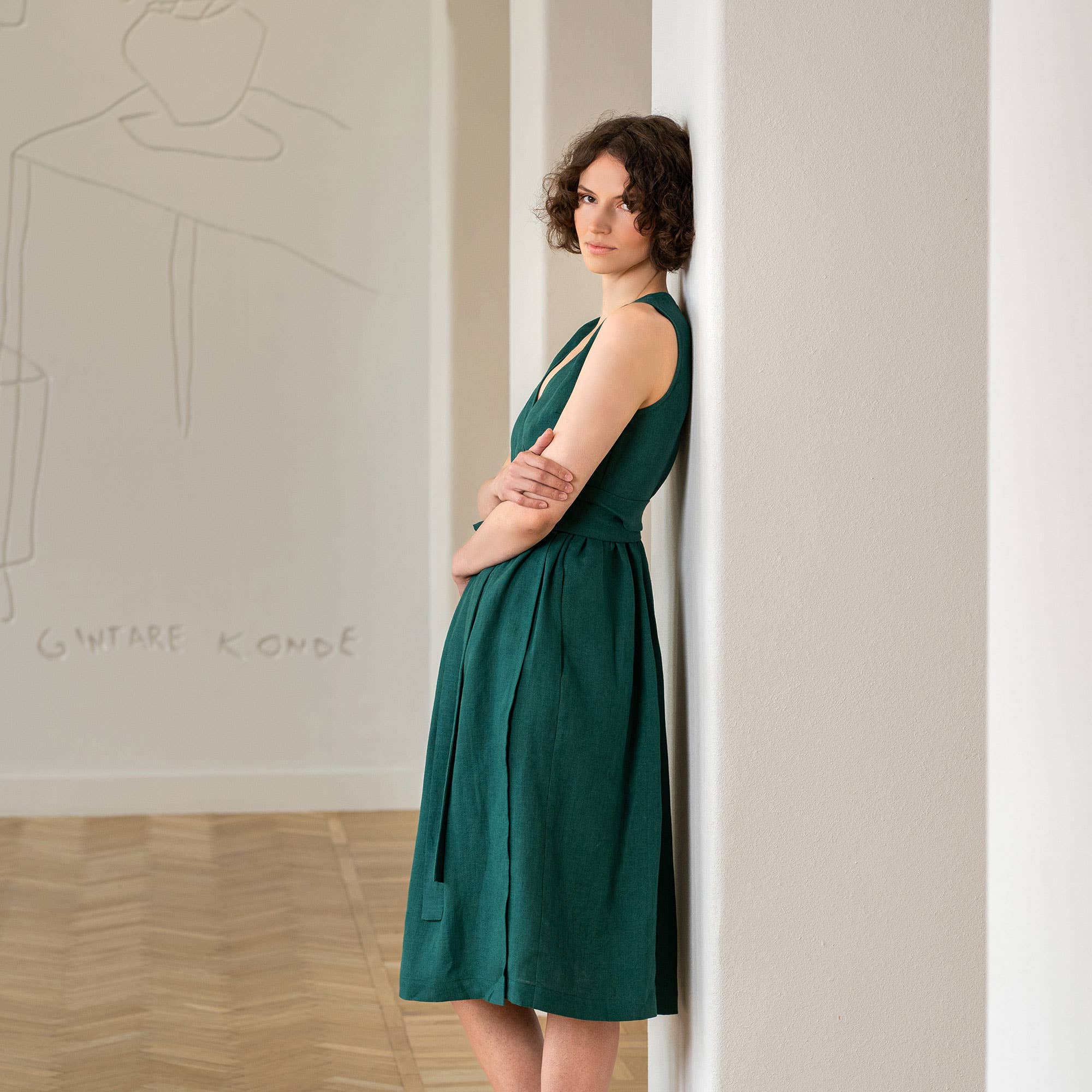 Macie - Elegant Linen Wrap Dress