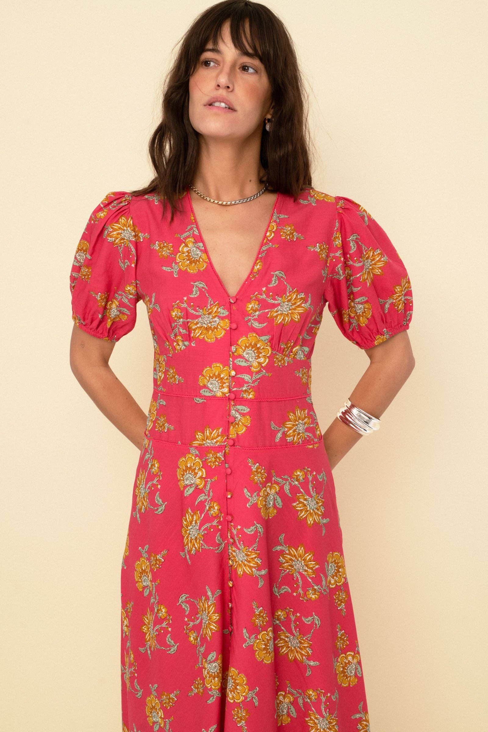 Poppy dress coral