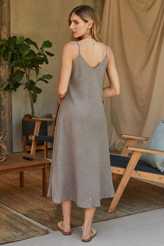 Full Length Linen Slip Dress
