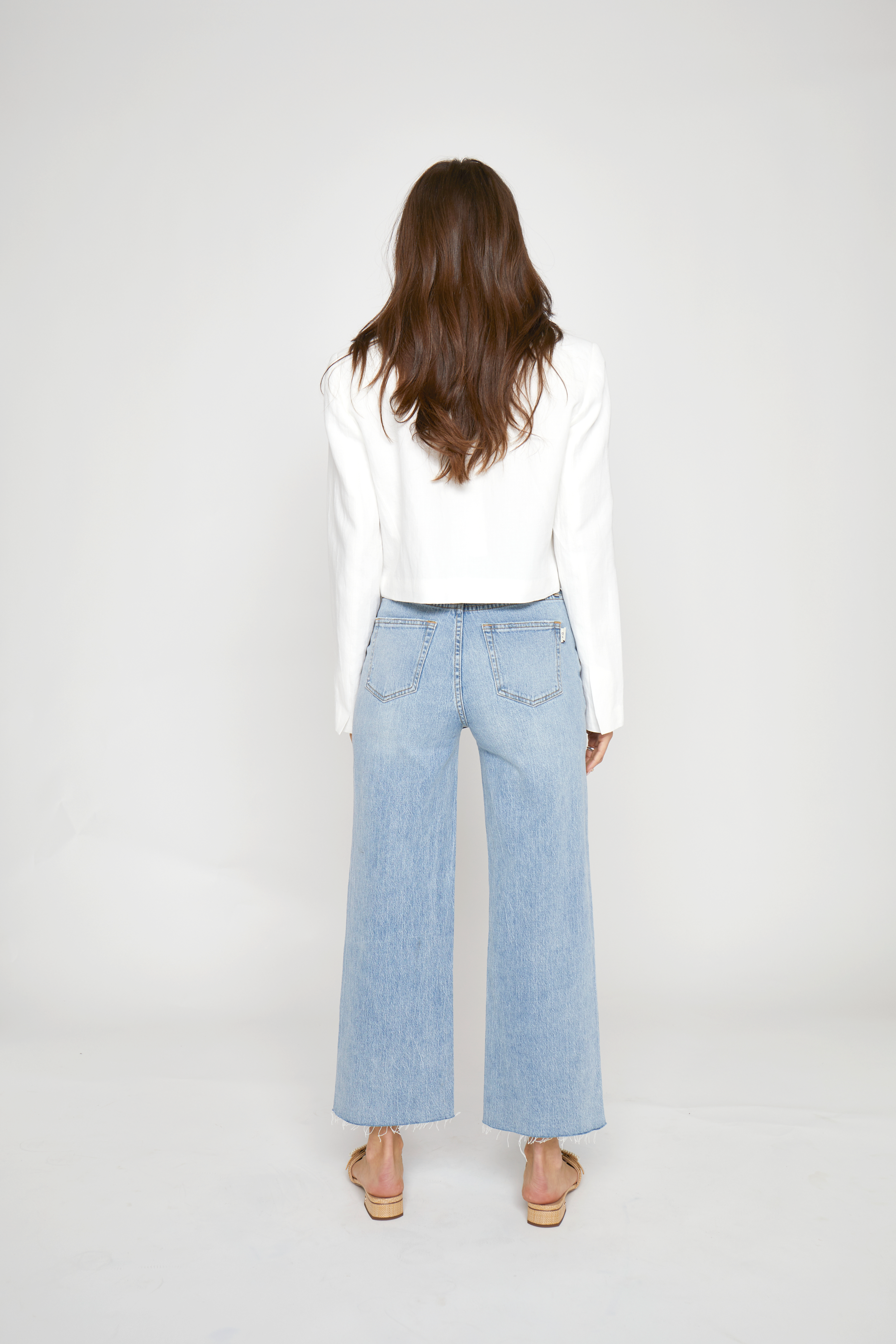 Aberdeen Ankle Crop High Rise Jean, Light Indigo Worn