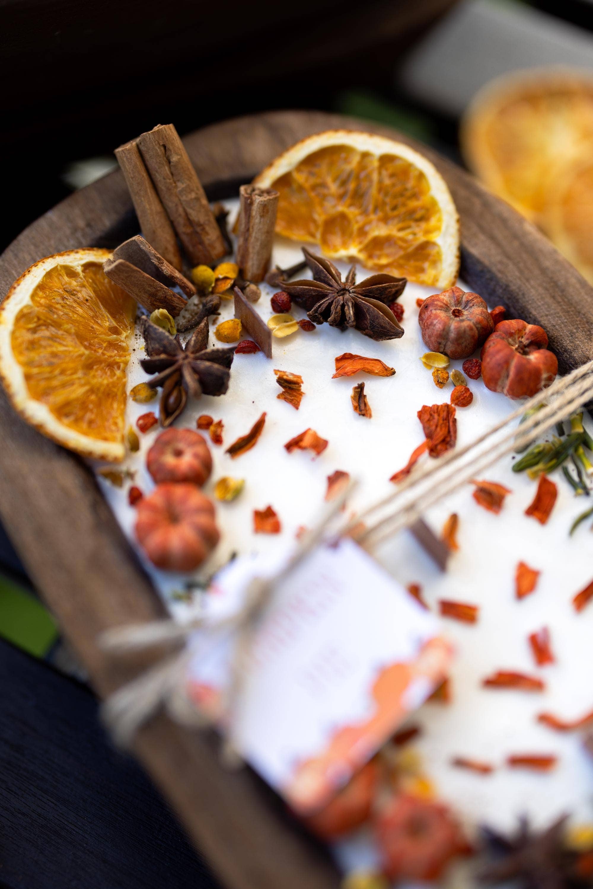 Large Wooden Bowl Fall Soy Candle