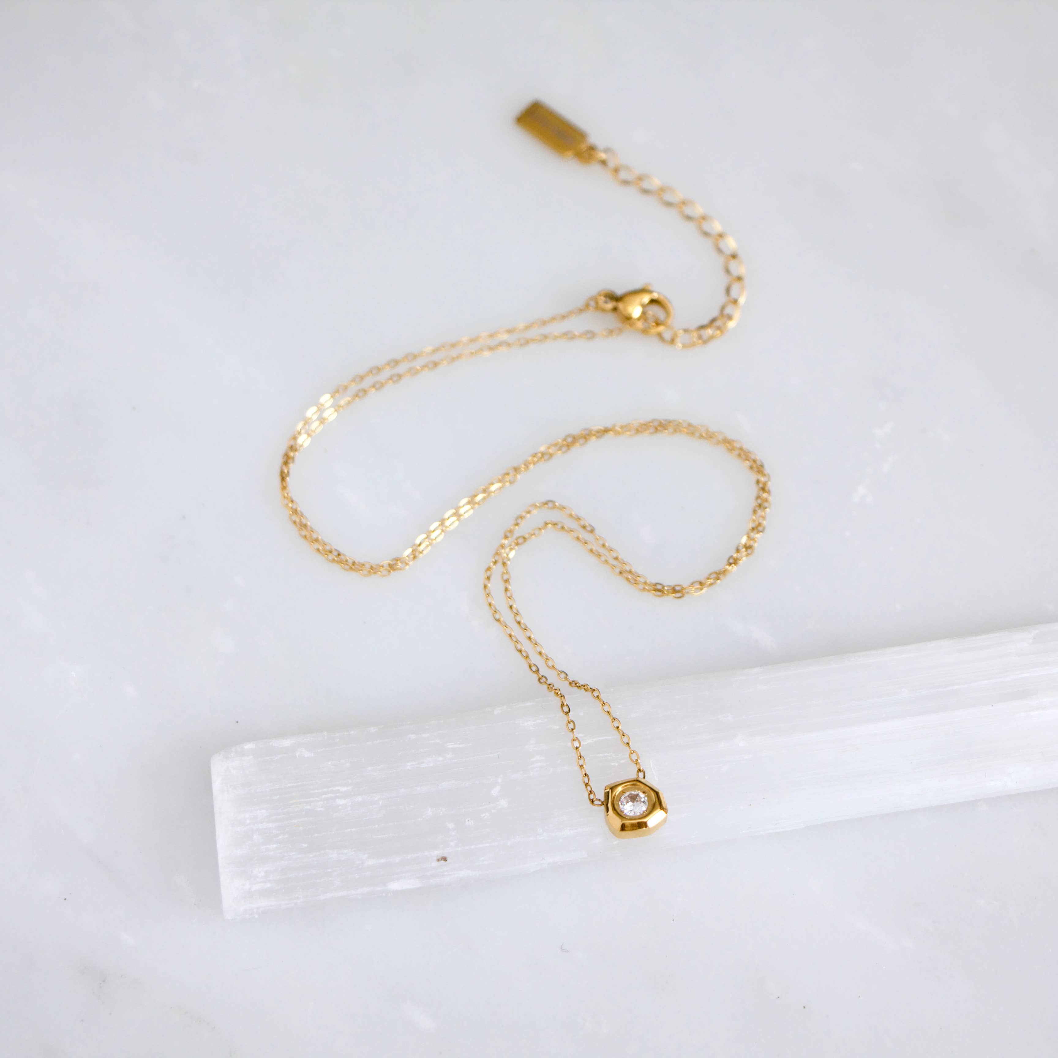 Zircon Geometric Nugget Necklace