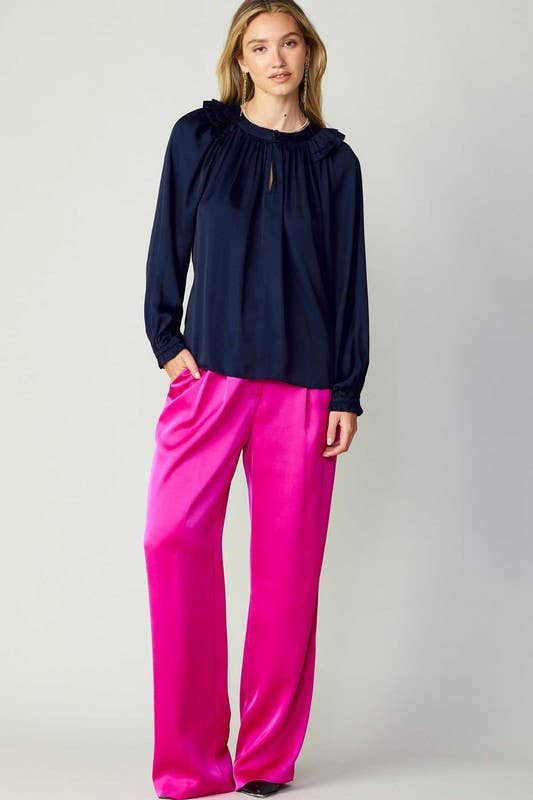 Ruffled Shoulder Detail Blouse