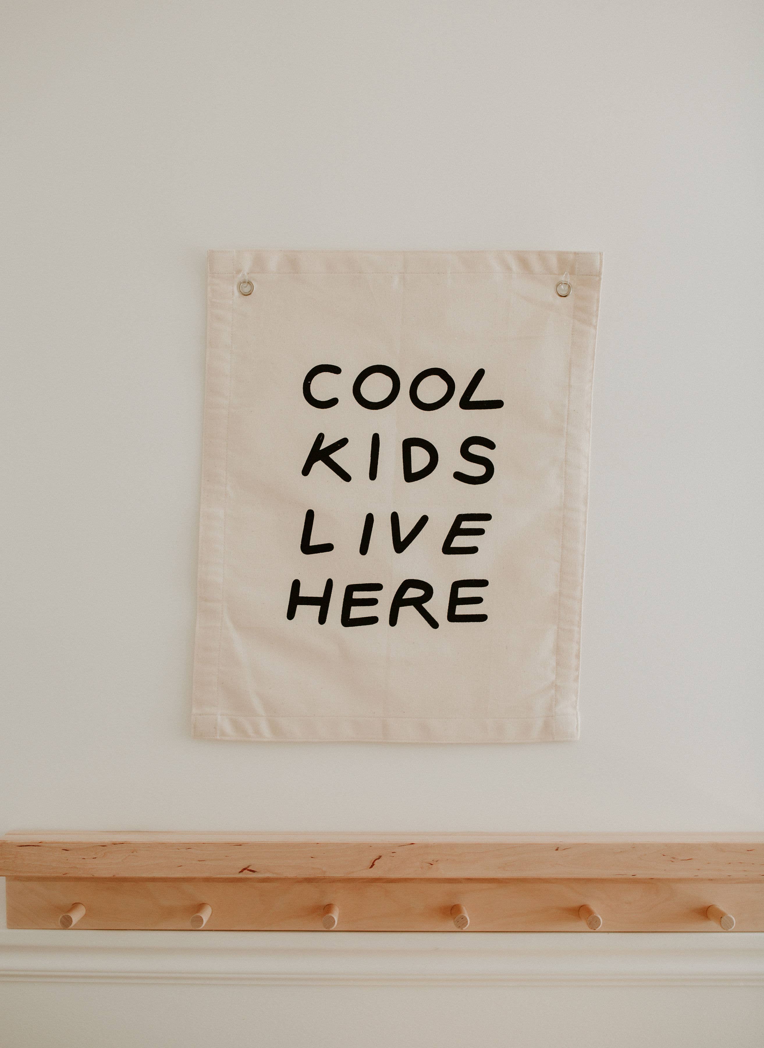 'Cool Kids Live Here' Canvas Wall Banner