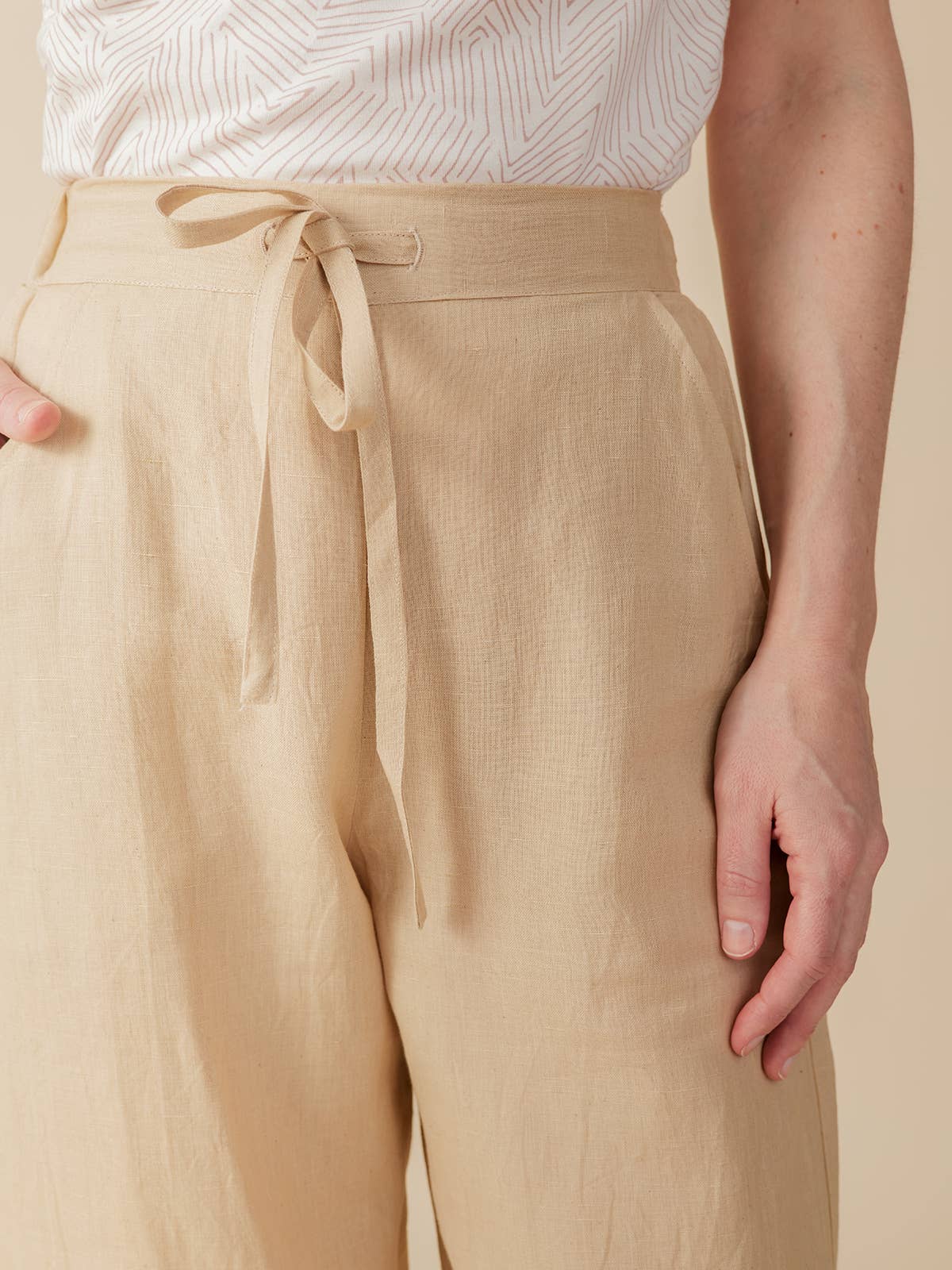 Emmy Drawstring Birch Linen Pant