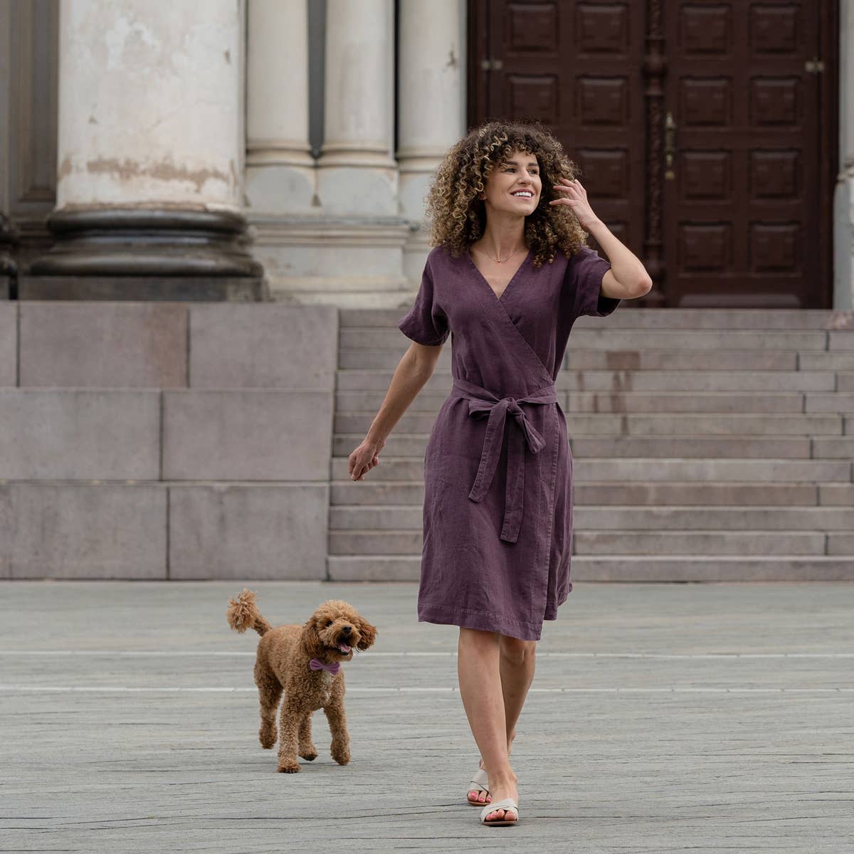 Linen Wrap Dress Eliana Elegant Dress