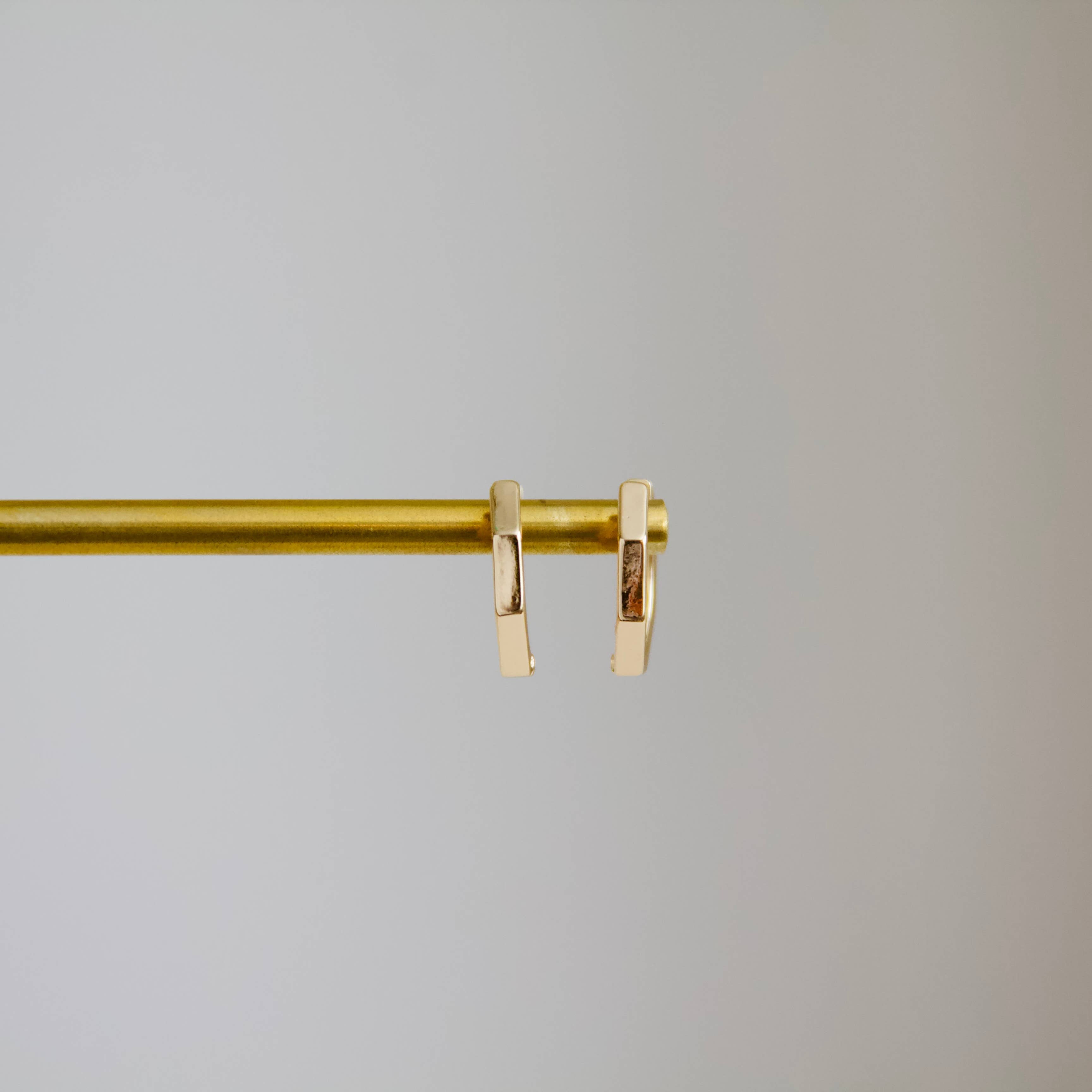 Hexagon Huggie Hoop Earrings