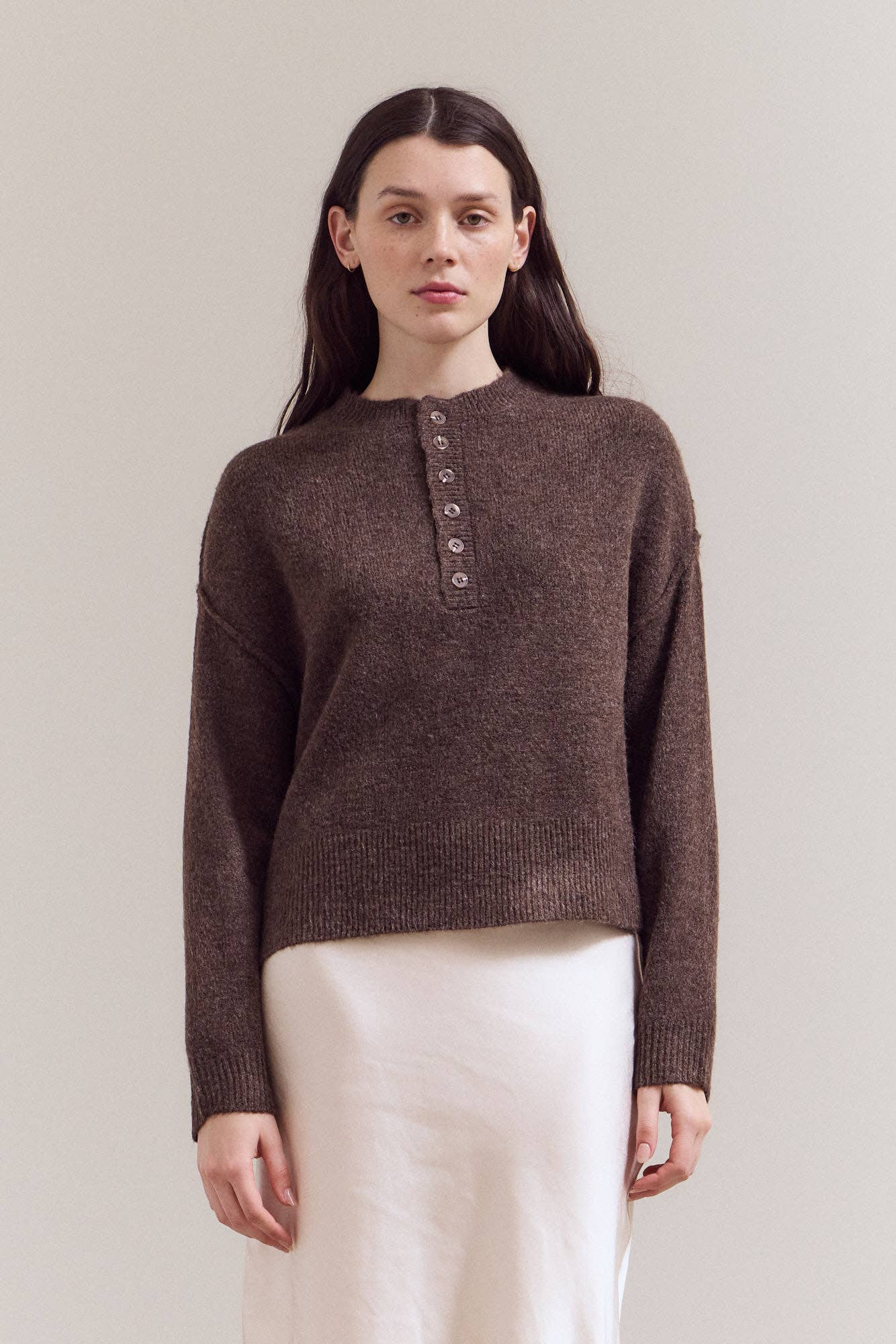 HALF BUTTON DOWN SWEATER