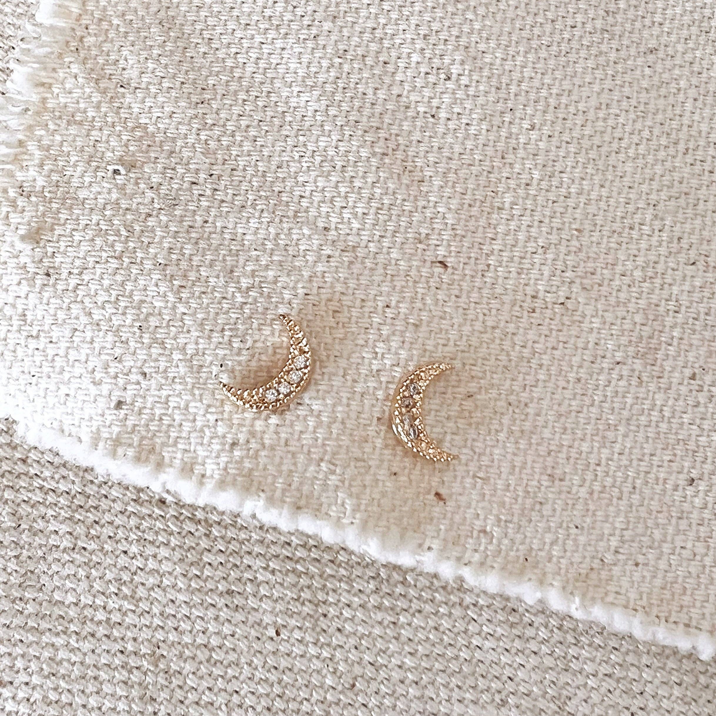 Crescent Moon Stud Earrings