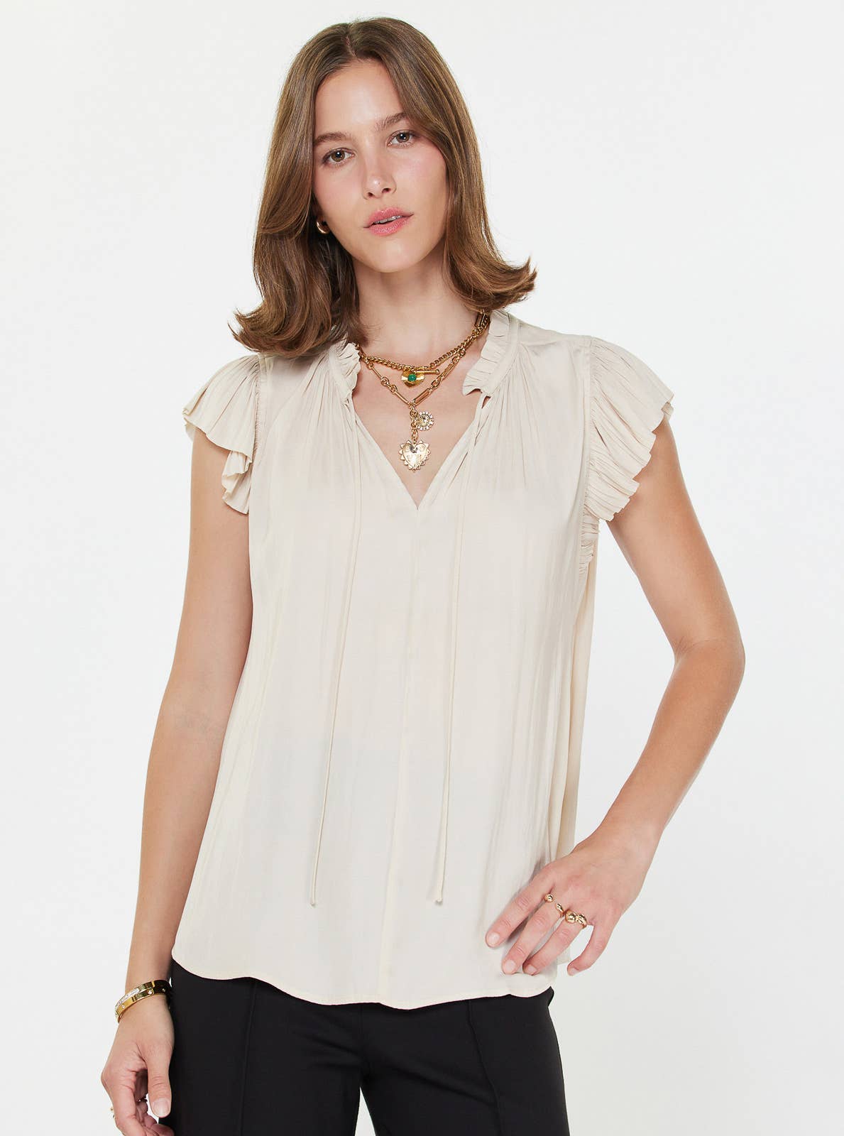 Margot Pleated Sleeve Blouse