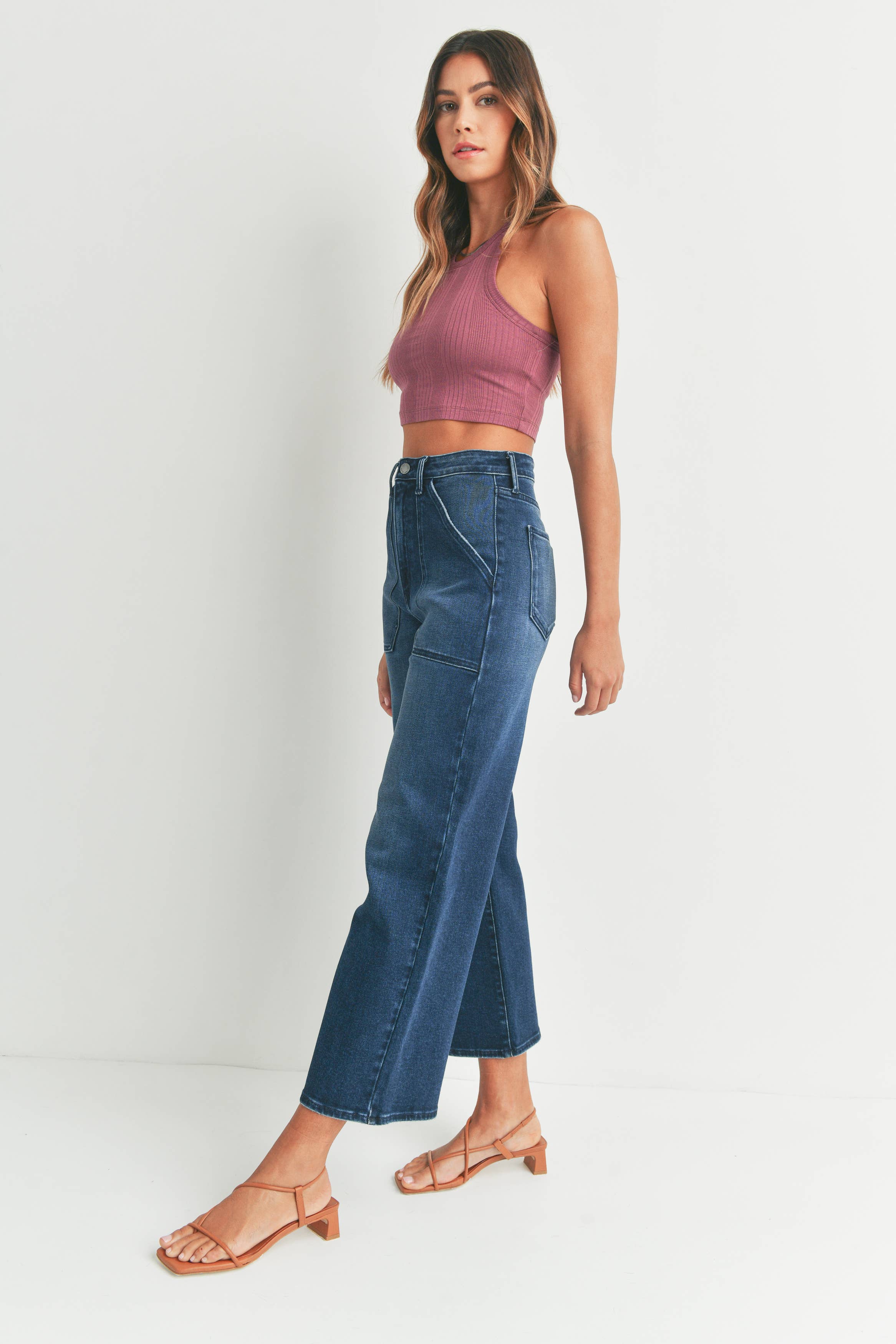 Cargo Pocket Wide Leg Jeans