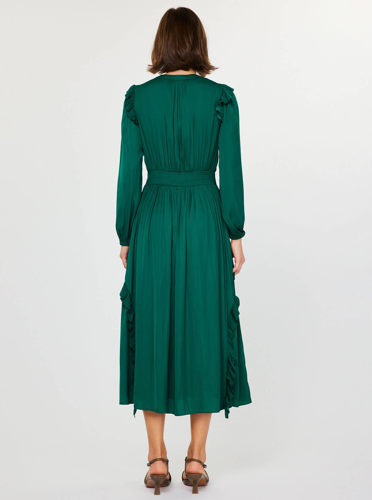 Ruffled Detail Midi Dress