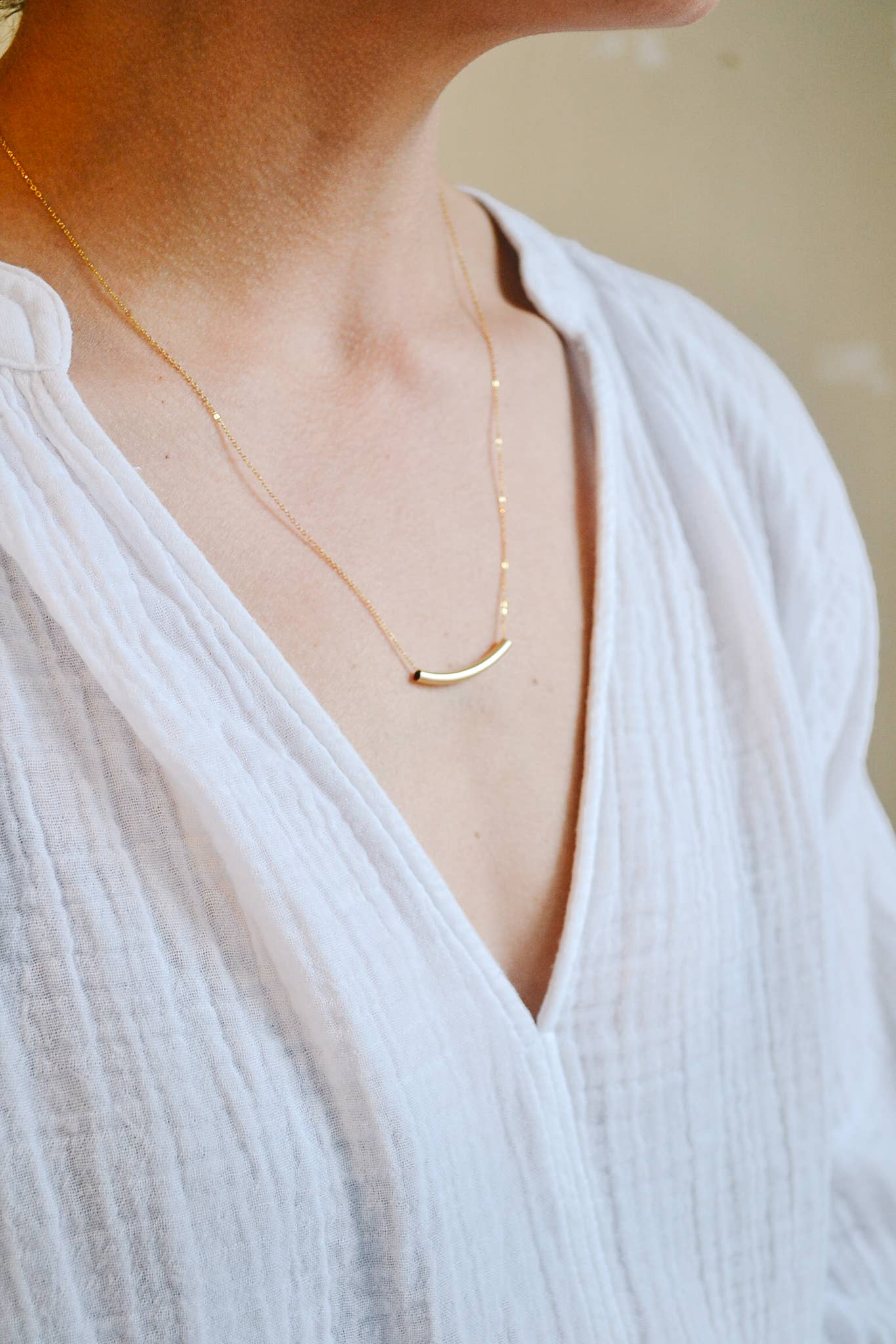 Gold Fill Tube Necklace