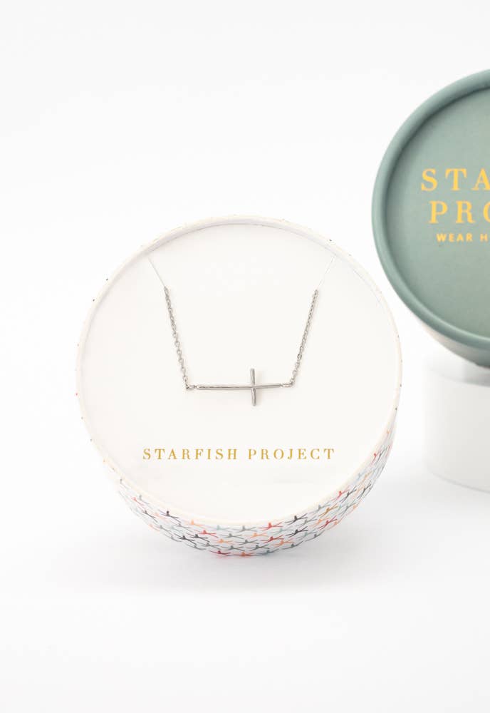 Radiant Cross Necklace in Silver