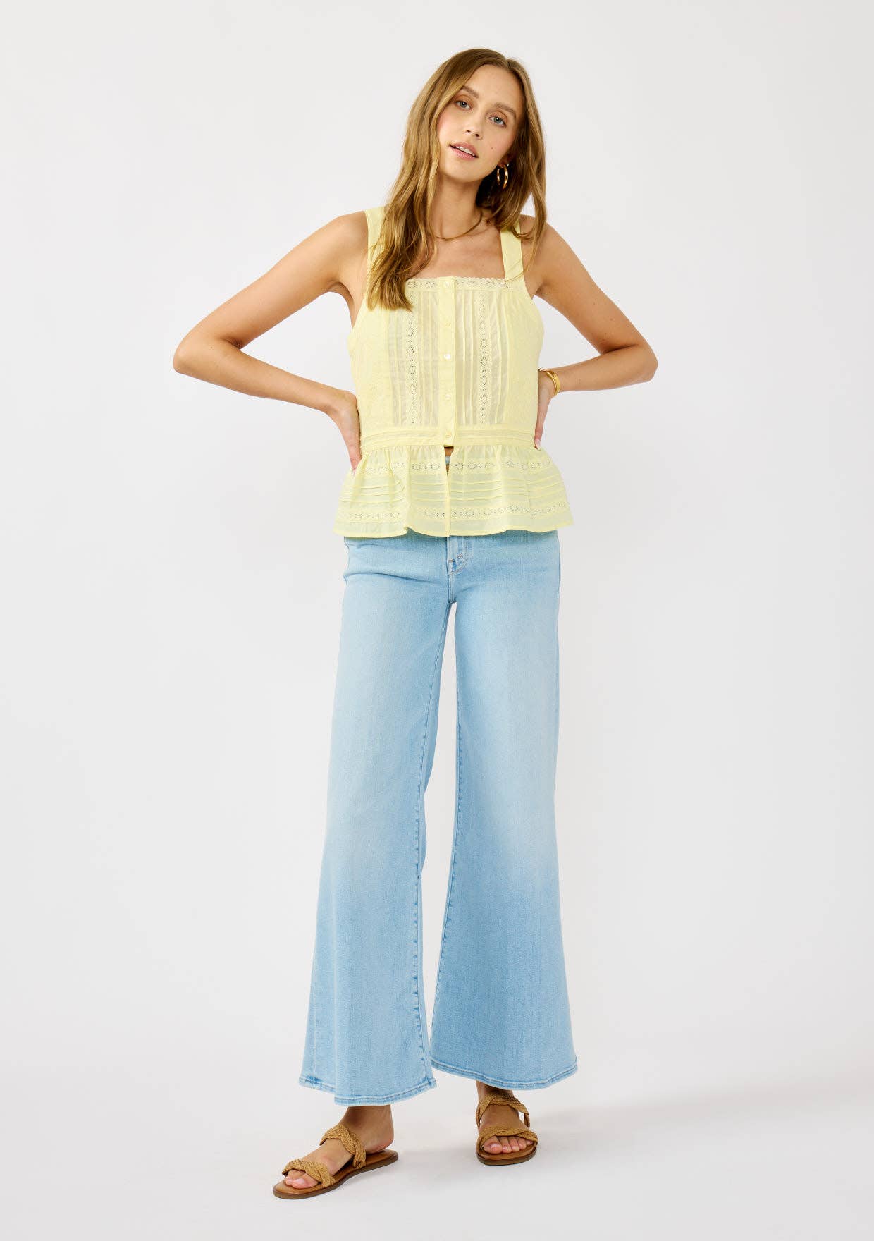 Smocked Ruffle Lace Peplum Top